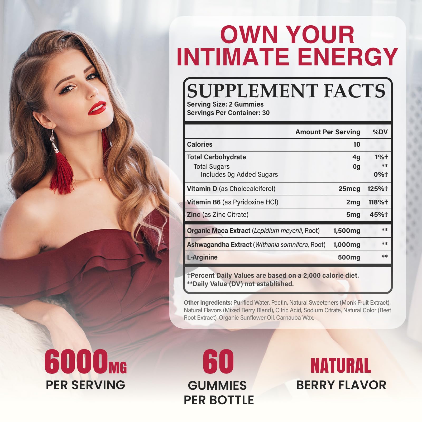 Libido Booster for Women with 1500mg Maca & 1000mg Ashwagandha, Vitamin D & B6, for Energy, Mood - Strongest Female Libido Booster + Hormone Balance for Women Cortisol Reducer | 0 Sugar, 60 Gummies Hewvrix uk supplements