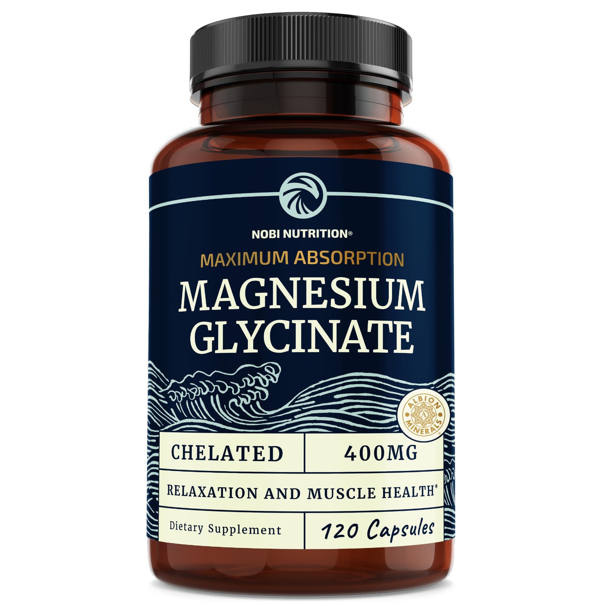 Magnesium Bisglycinate 400mg | Chelated Bisglycinate for Muscle Relaxation, Bones Nobi Nutrition uk supplements