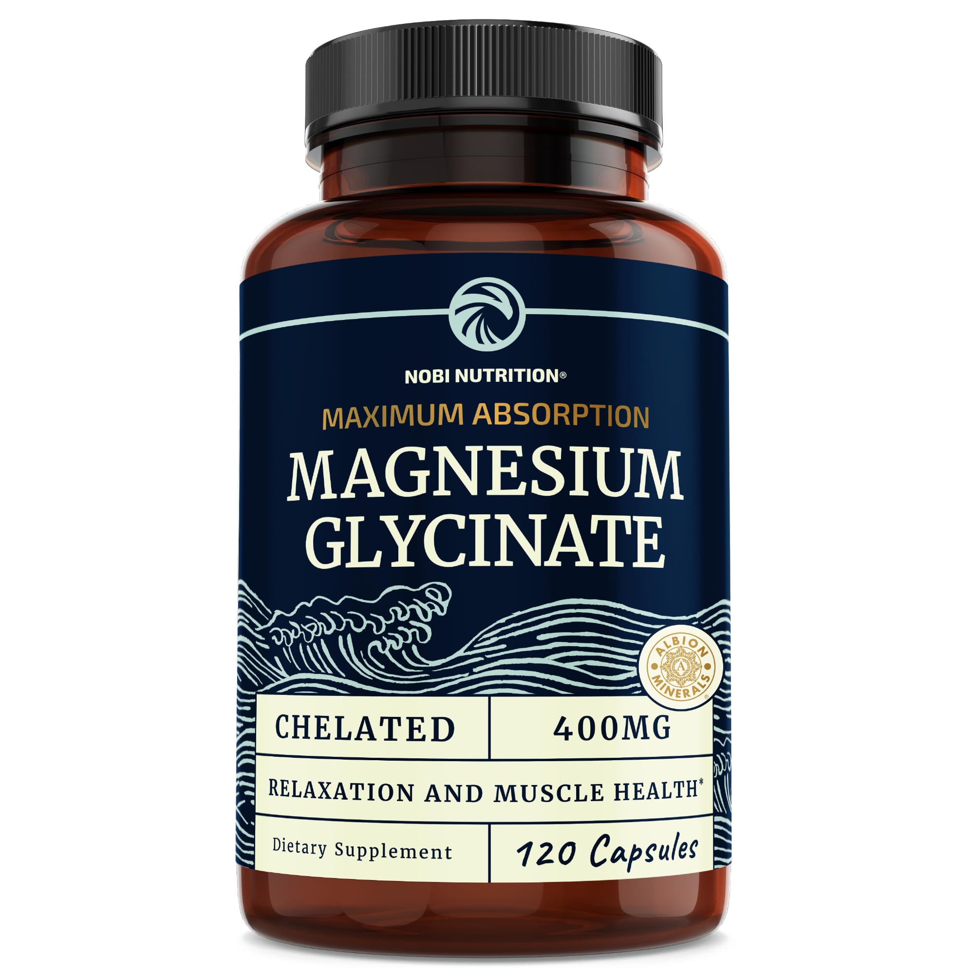 Magnesium Bisglycinate 400mg | Chelated Bisglycinate for Muscle Relaxation, Bones Nobi Nutrition uk supplements