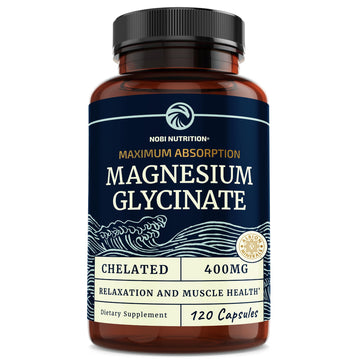 Magnesium Bisglycinate 400mg | Chelated Bisglycinate for Muscle Relaxation, Bones Nobi Nutrition uk supplements