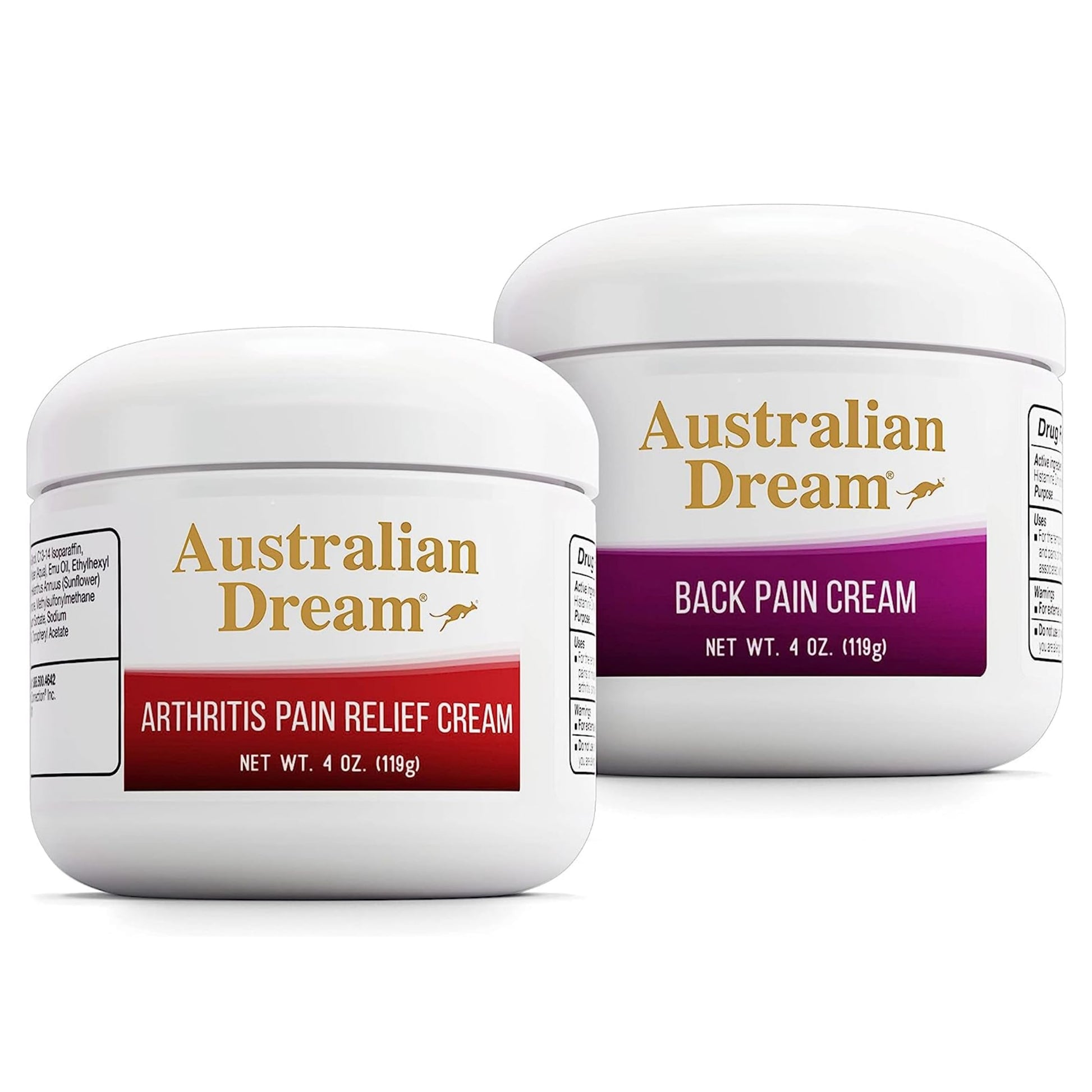 Australian Dream Arthritis Pain Relief Cream & Back Pain Cream - Soothing, Non-Greasy Pain Relief Creams - Topical Arthritis Pain Relief Good for Muscle Aches, Joint Pain, or Back Pain - 4 oz Bundle Australian Dream uk supplements