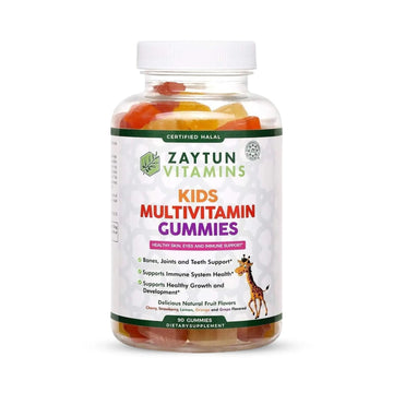 Zaytun Halal Vitamins for Kids Multivitamin Gummies, Naturally Sourced Vitamin A, C, D, E, B6, B12, Biotin - Vegetarian, No Gelatin Zaytun Vitamins uk supplements
