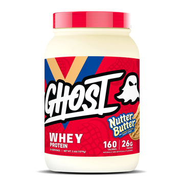 GHOST Whey Protein Powder, Nutter Butter - 2LB Tub, 26G of Protein - Peanut Butter GHOST uk supplements