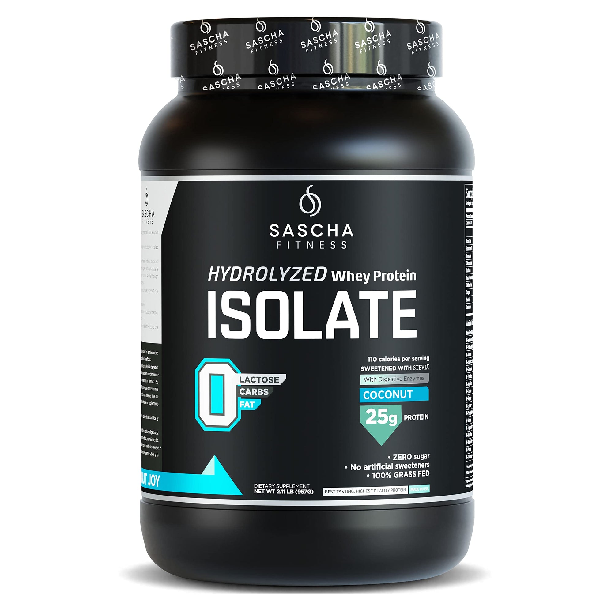 SASCHA FITNESS Hydrolyzed Whey Protein Isolate,100% Grass-Fed (2 Pounds, Coconut) SASCHA FITNESS uk supplements