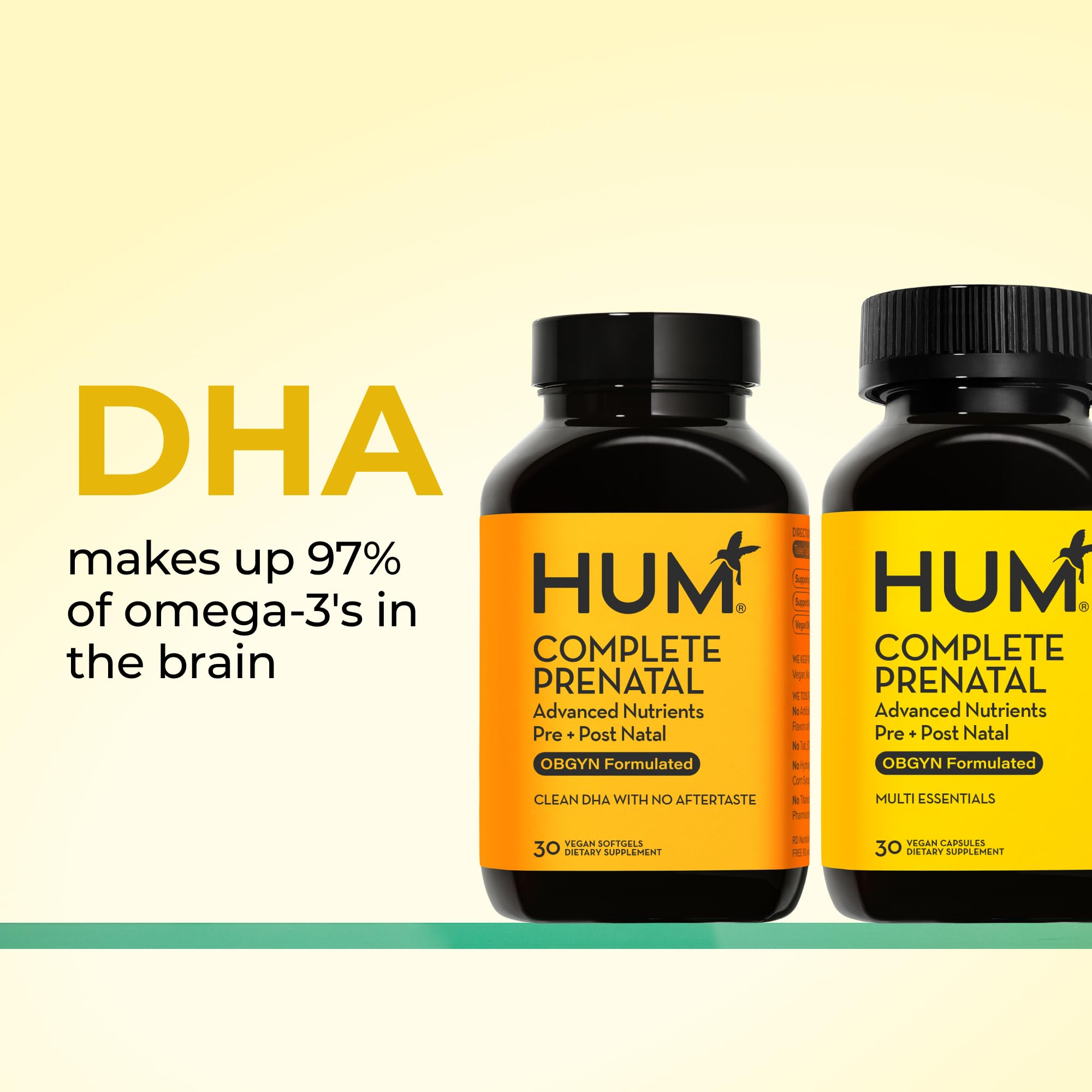 HUM Complete Prenatal Multivitamin for Women with Folate, DHA, and Choline, 23 Nutrients for Daily Support, Gluten Free, Non GMO Supplement for Pre, During, and Post Pregnancy, 30 Vegan Capsules HUM uk supplements