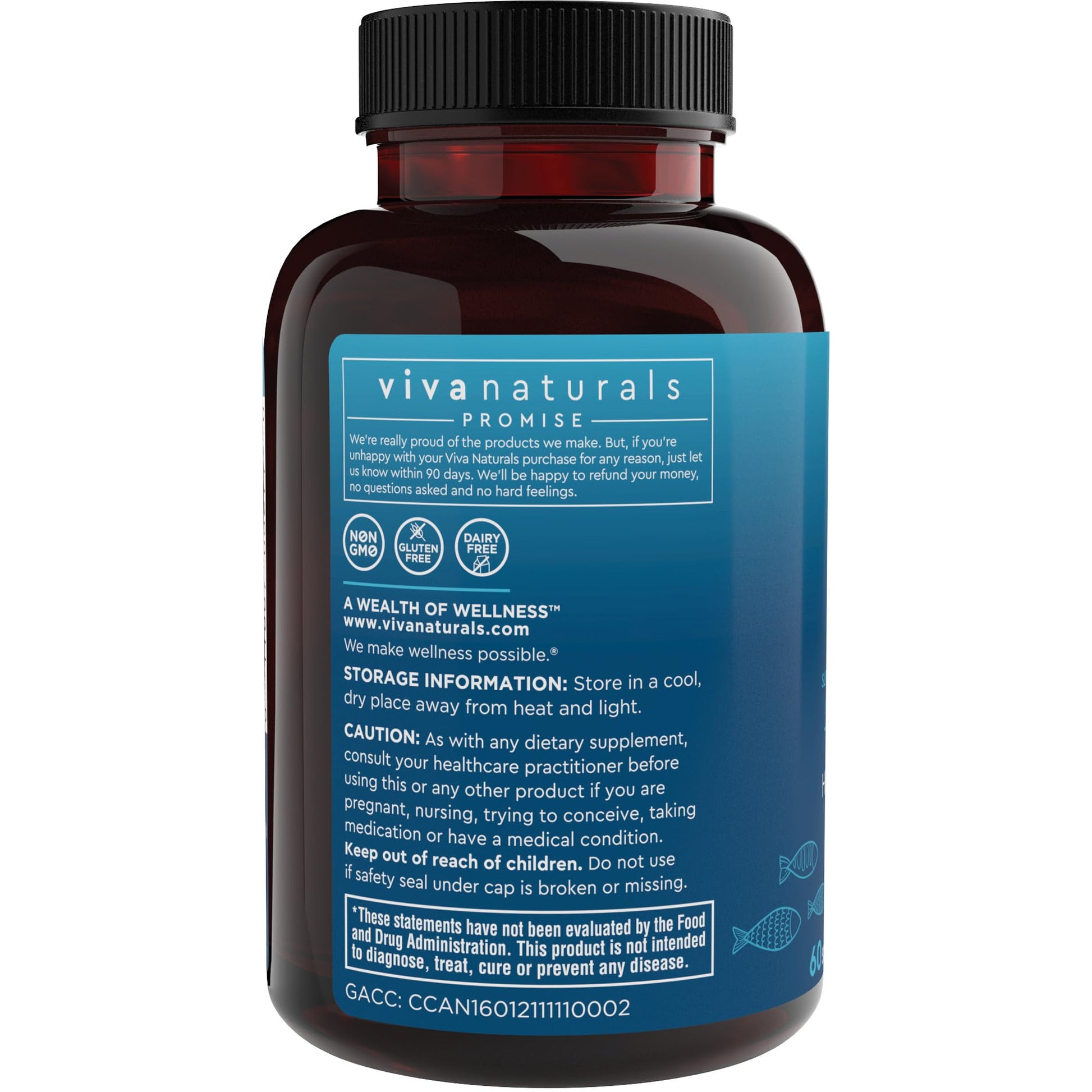 Viva Naturals Triple Strength Omega 3 Fish Oil Supplement - 2200 mg Wild Caught Viva Naturals uk supplements