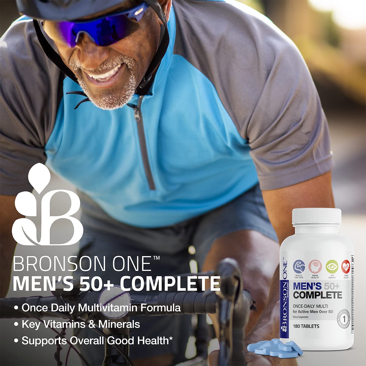 Bronson ONE Daily Mens 50+ Complete Multivitamin Multimineral, 180 Tablets Bronson uk supplements