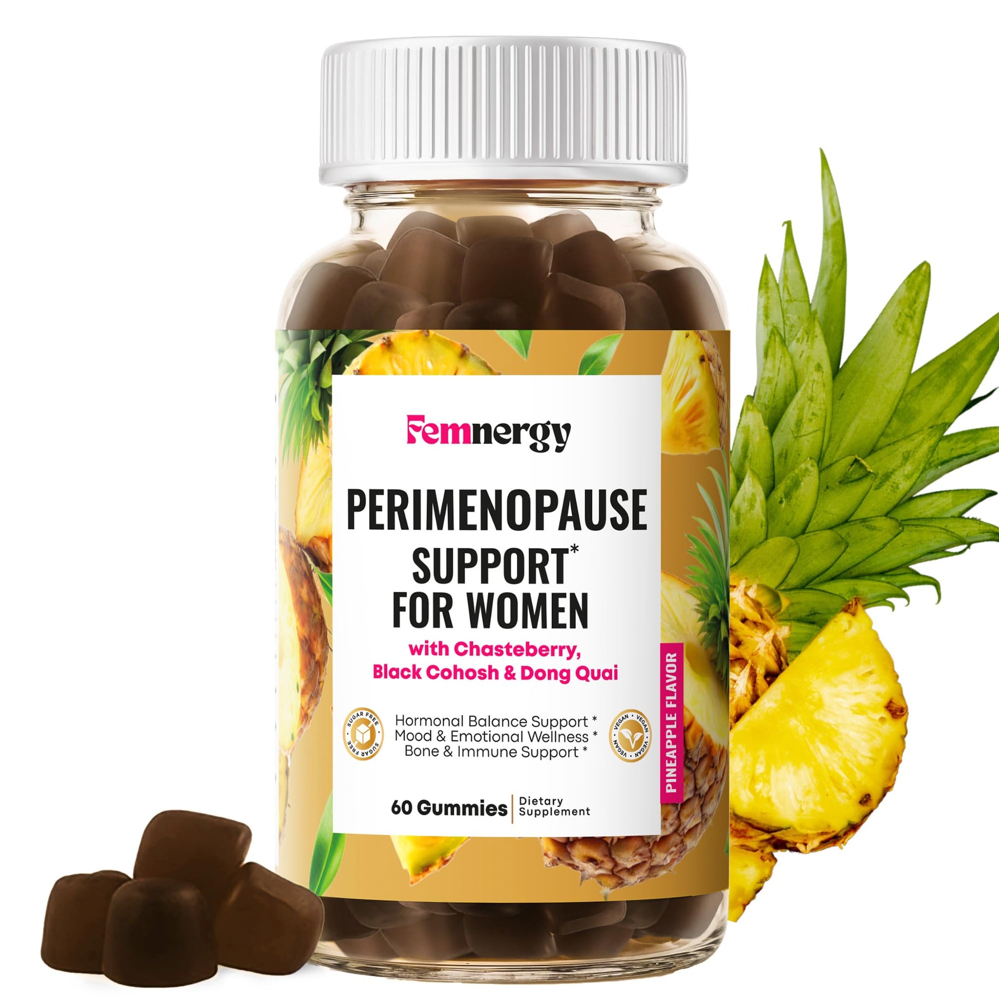 Femnergy Perimenopause Support Gummies for Women - Menopause Relief Estrogen & Hormone Balance Supplement with Black Cohosh Chasteberry Vitamins D3 B6 for Hot Flashes Night Sweats & Mood Swings Femnergy uk supplements