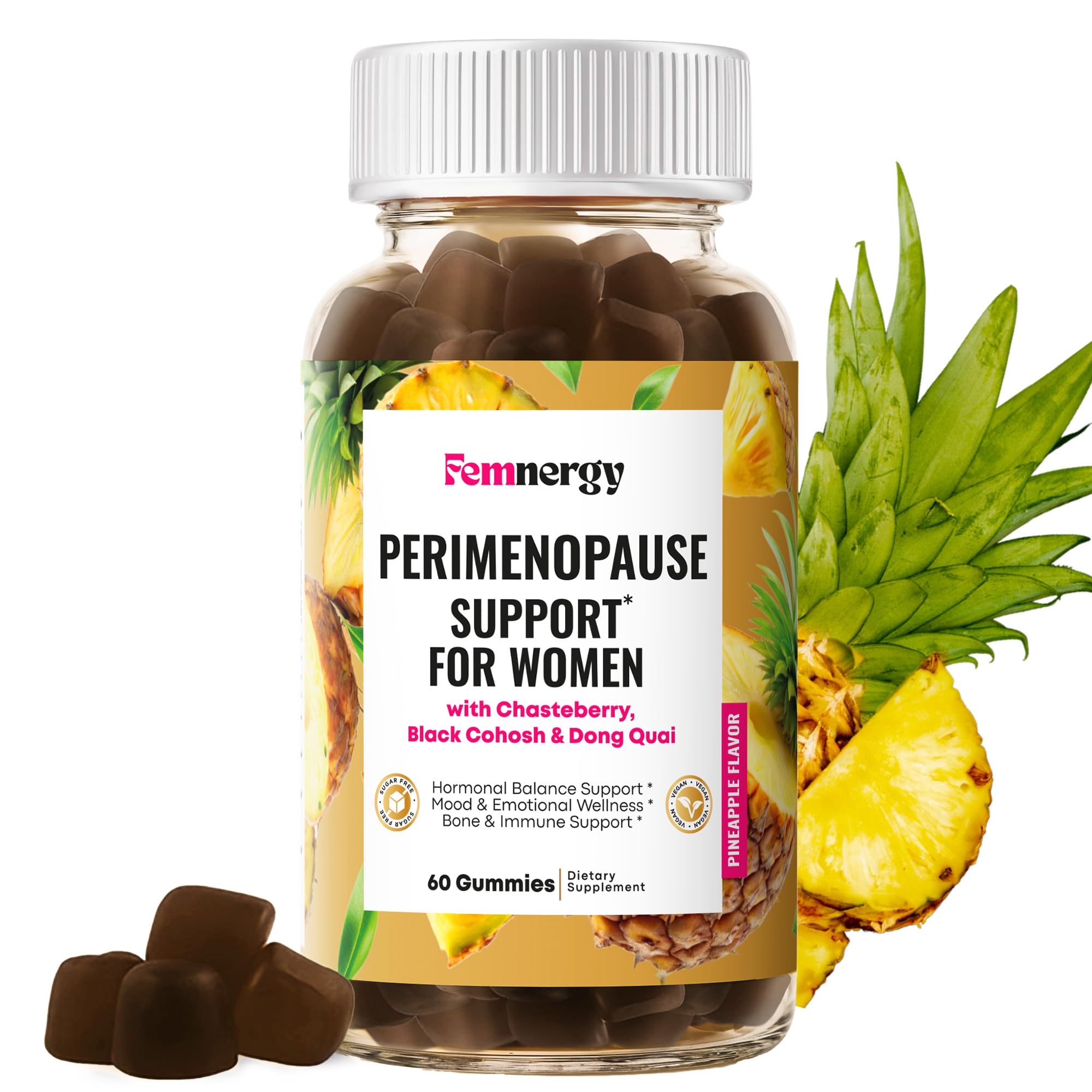 Femnergy Perimenopause Support Gummies for Women - Menopause Relief Estrogen & Hormone Balance Supplement with Black Cohosh Chasteberry Vitamins D3 B6 for Hot Flashes Night Sweats & Mood Swings Femnergy uk supplements