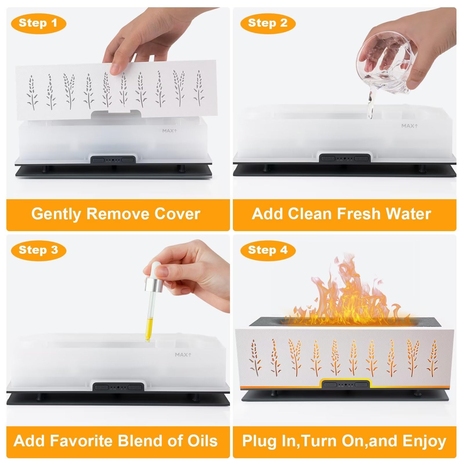WENPHONE Flame Air Aroma Diffuser Humidifier, Essential Oil Diffuser, 200ml Aromatherapy Diffuser WENPHONE uk supplements