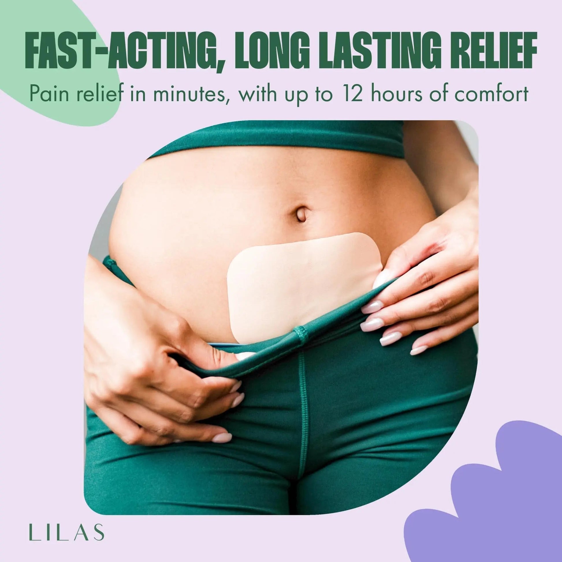 LILAS Period Cramps Pain Relief Patch, 10 Pack | Instant Relief for Menstrual Cramp, PMS, Endometriosis & PCOS | 12-Hour Comfort | Natural & Vegan Topical Patches | Trusted Formula & Upgraded Design LILAS uk supplements