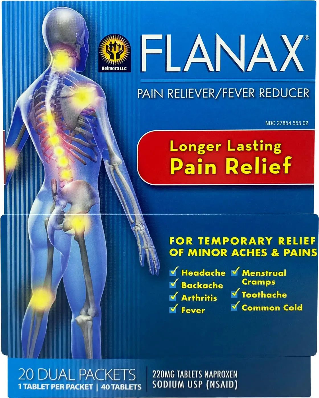 Flanax Pain Reliever Tablets 2ct Retail Dispenser Flanax uk supplements