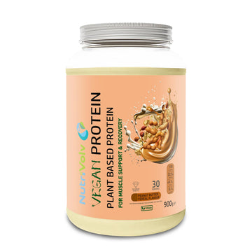 NutriVolv Vegan Plant Based Protein Powder | Peanut Butter Cereal Flavour 900g | Pea & Rice Protein Blend NutriVolv uk supplements
