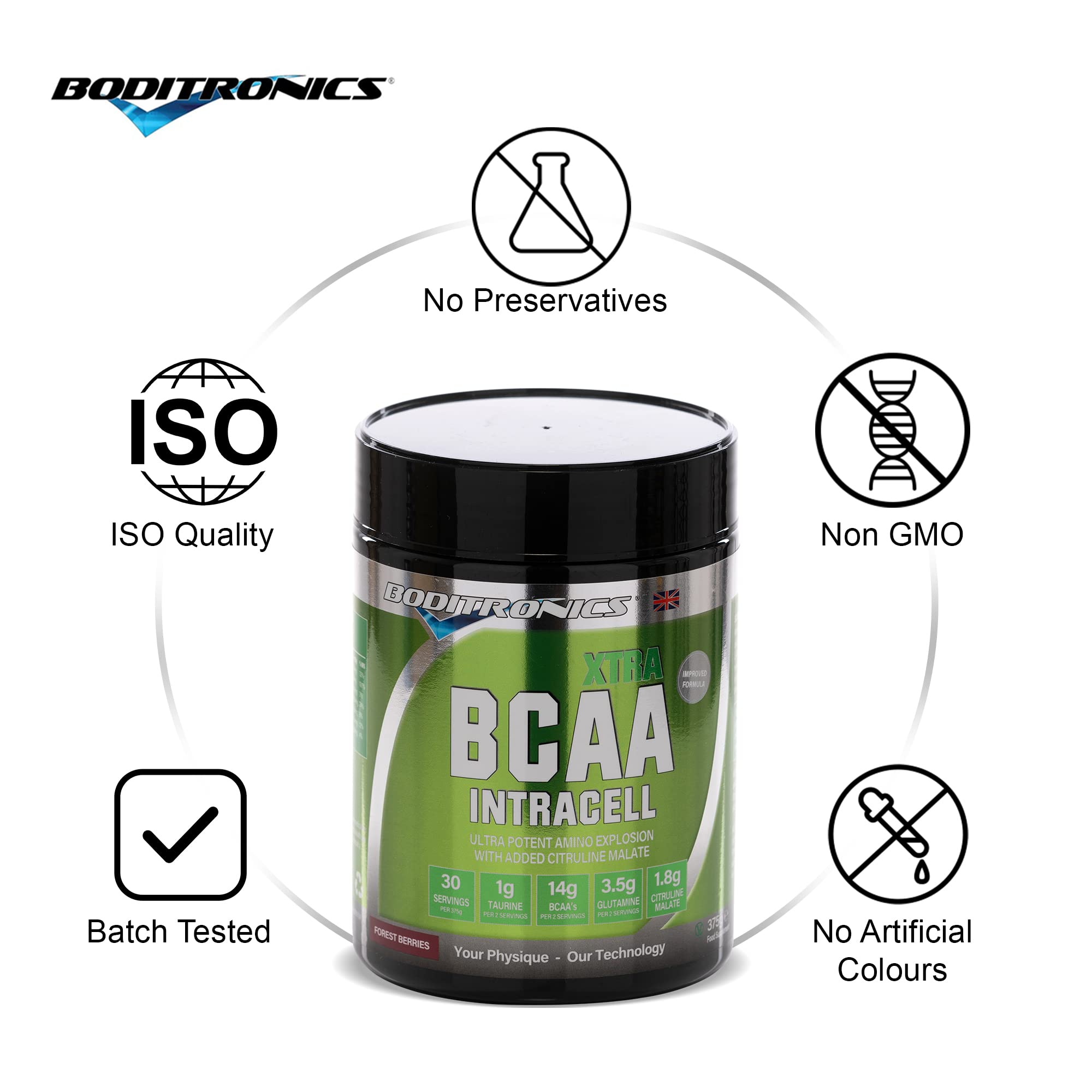 Boditronics BCAA Intracell Xtra Intra Workout Protein Powder, Branched Chain Amino Acid Supplement Boditronics uk supplements