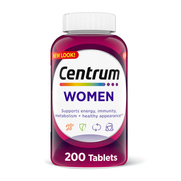 Centrum Multivitamin Tablet for Women, Multivitamin/Multimineral Supplement with Iron, Vitamin D3, B Vitamins and Antioxidant Vitamins C and E Centrum uk supplements