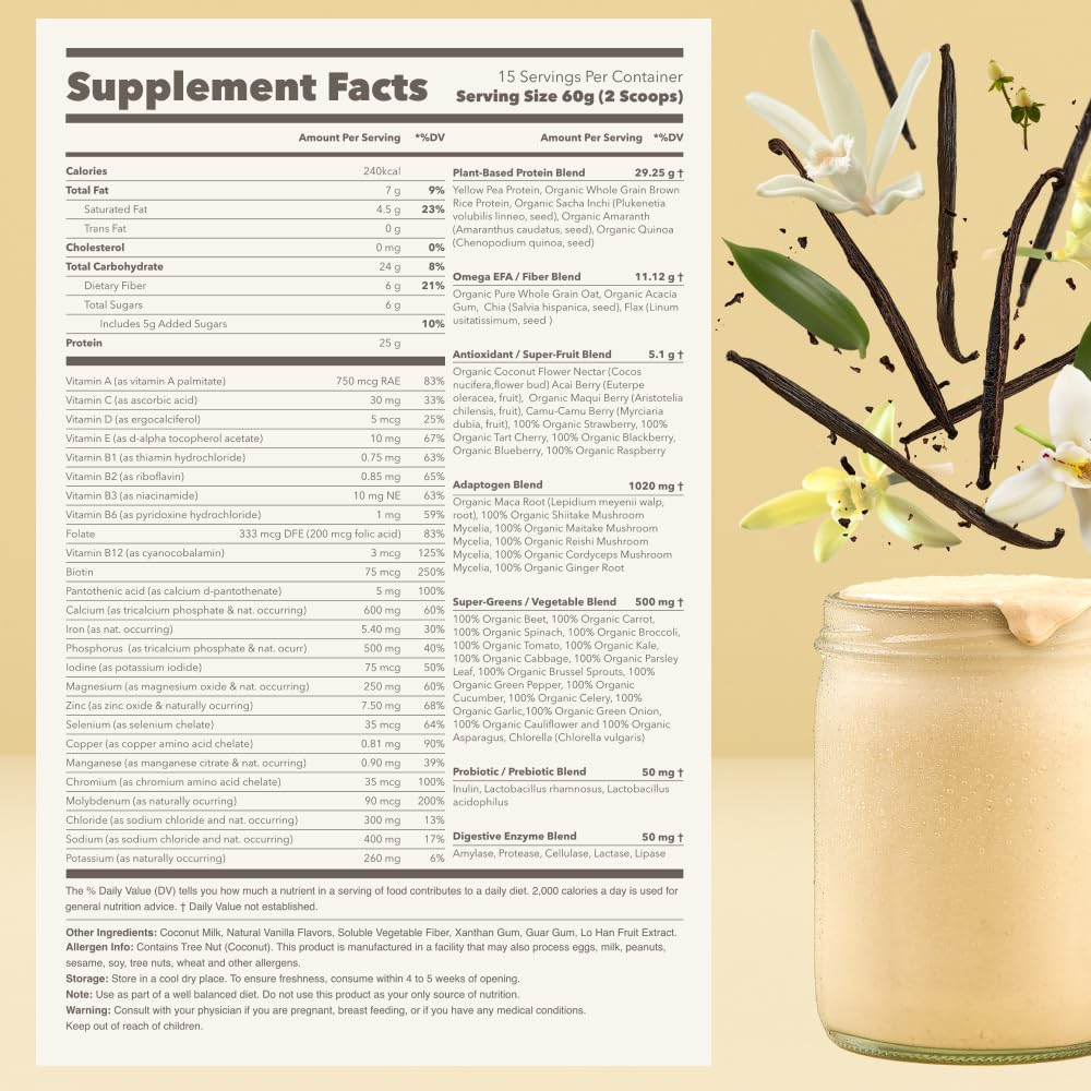 Ka’Chava All-In-One Nutrition Shake Blend, Vanilla, 85+ Superfoods, Nutrients & Plant Ka'Chava uk supplements