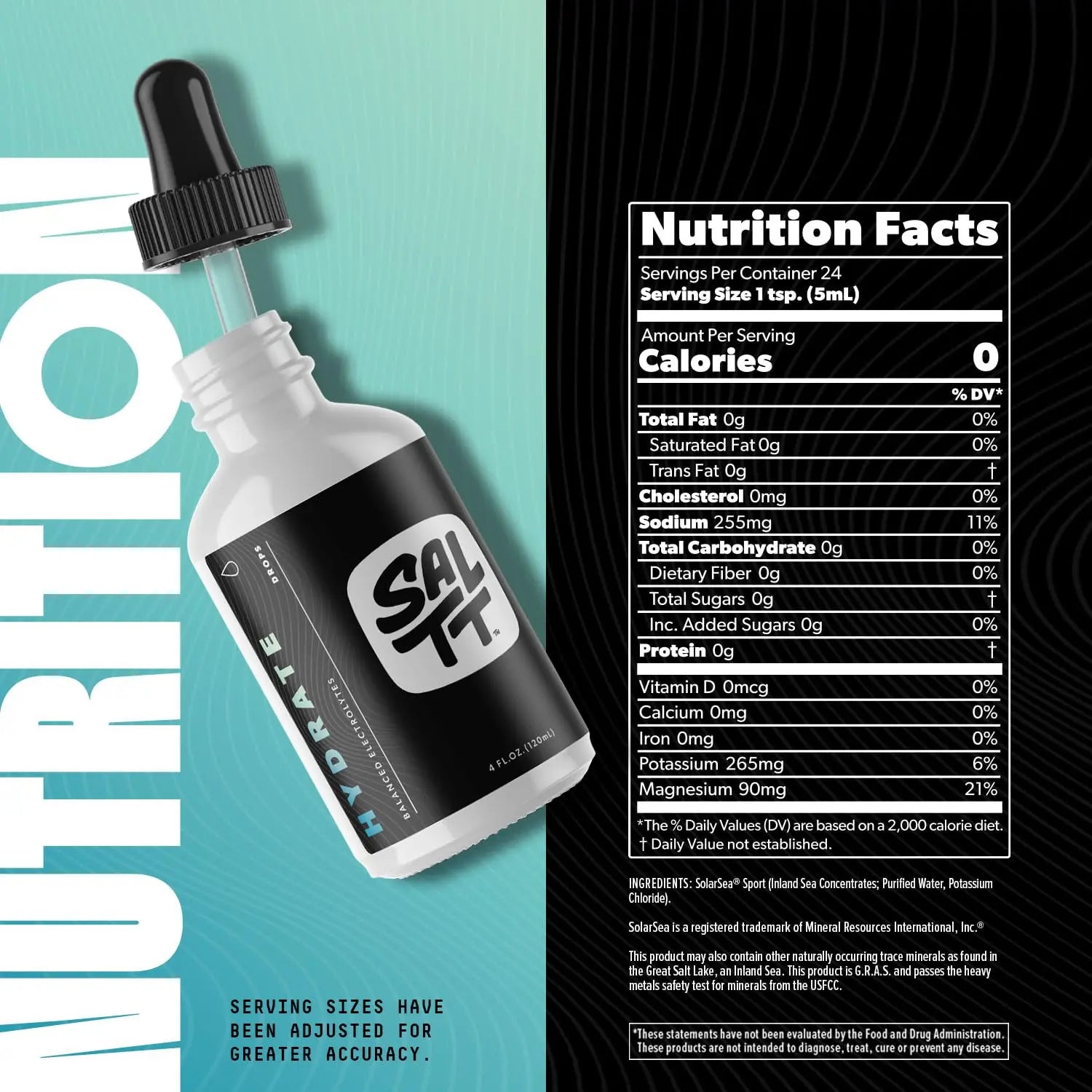 SALTT - Hydrate (4 oz) - Electrolytes Drops - Energy Boost - Sodium, Potassium, Magnesium, Zinc, Copper - Unflavored - Ultra Low Carb - Zero Sugar, Vegan, Keto Chow uk supplements