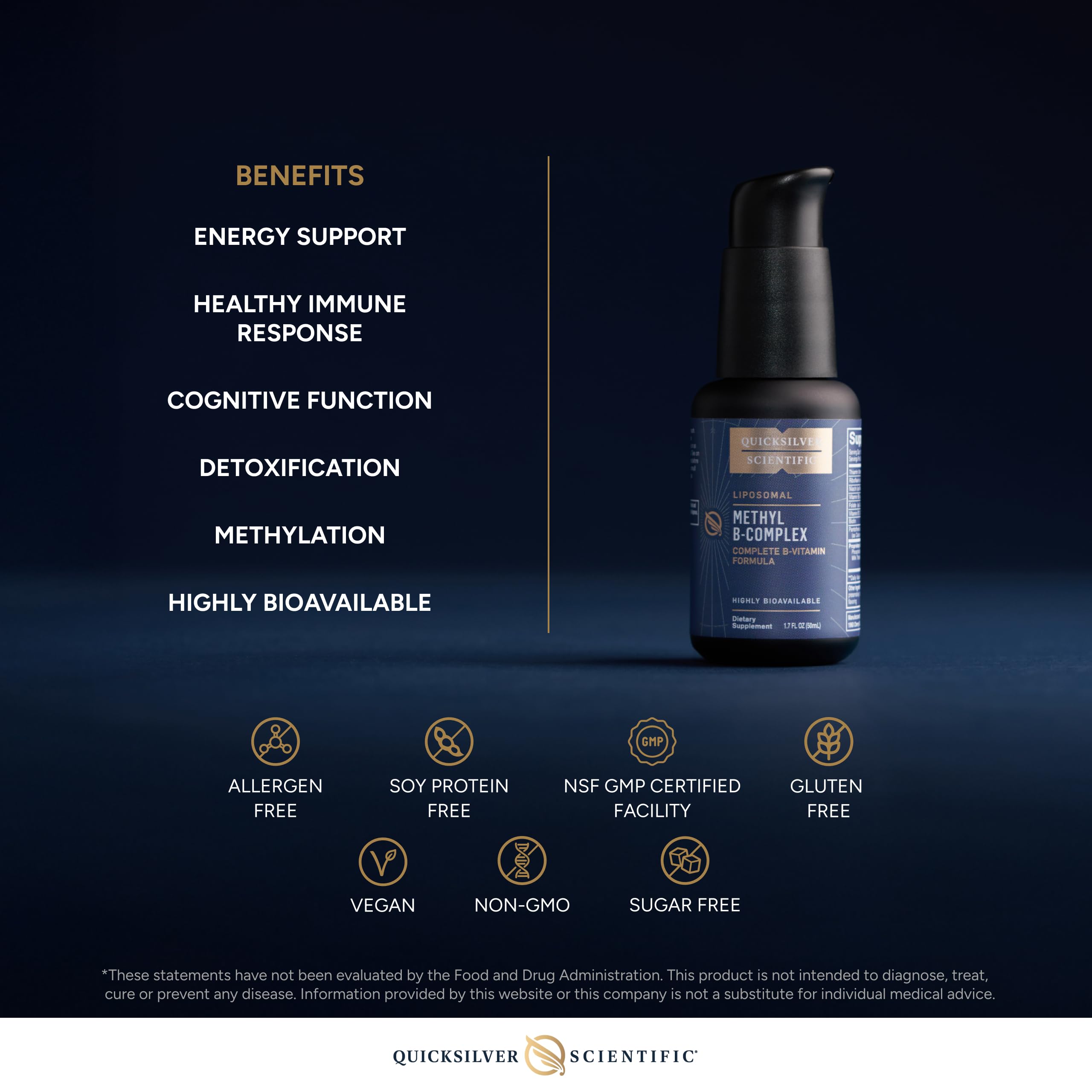 Quicksilver Scientific Methyl B Complex - Liquid Vitamin with Superior Liposomal Absorption of Vitamin B12, Folate, Vitamin B6, Riboflavin, Biotin, Pantothenic Acid, Vitamin B1, Niacin (50 ml) Quicksilver Scientific uk supplements