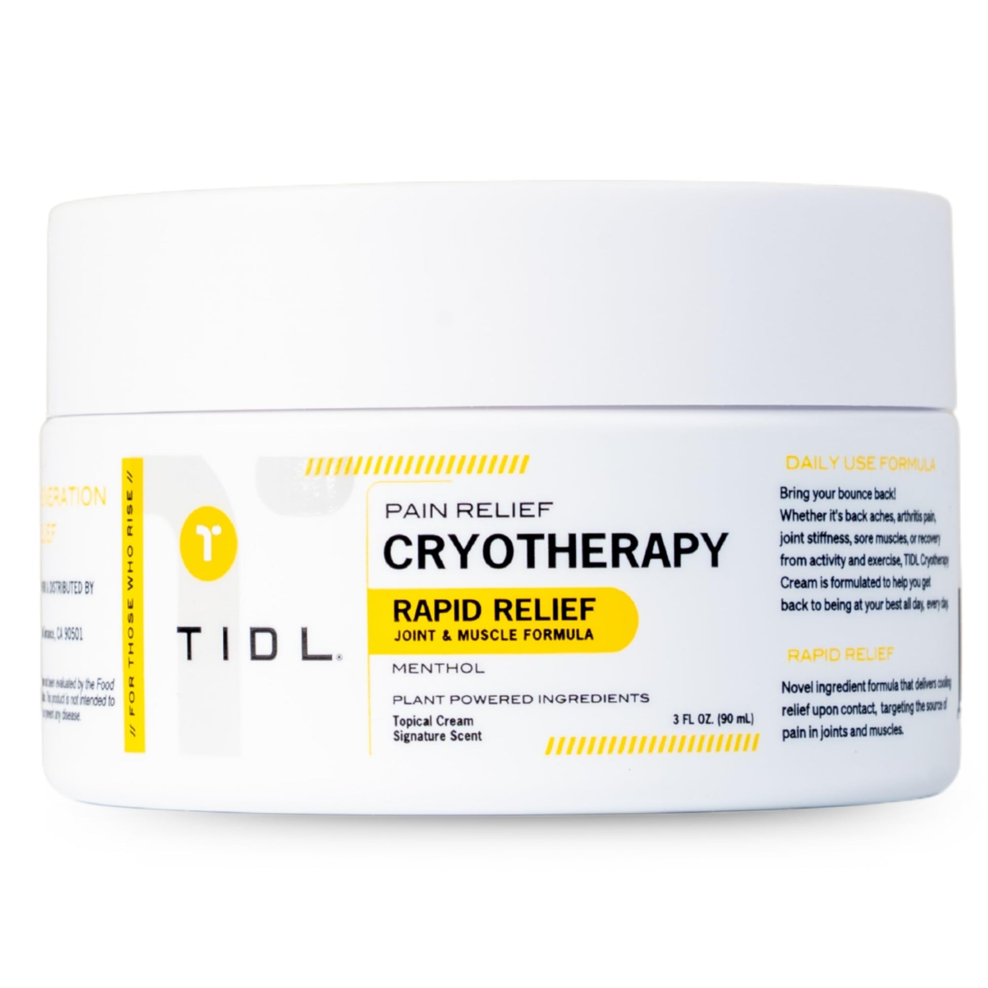 TIDL Cryotherapy Pain Relief Cream, 3 Oz, Targeted Neck Pain, Joint & Muscle Pain Relief with Organic, Plant-Based Menthol, Instant Cooling for Sport & Post Workout Full Body Recovery TIDL uk supplements