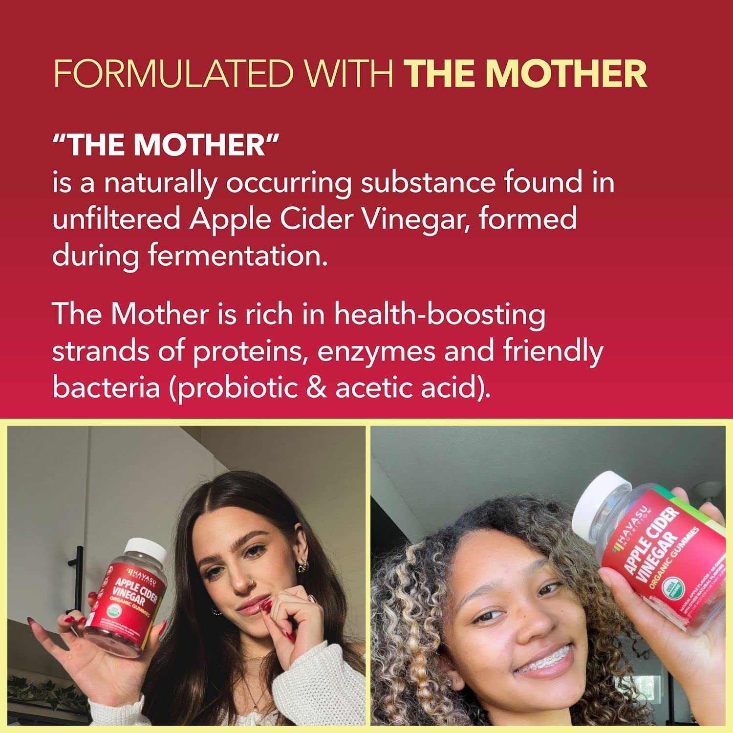 Organic Apple Cider Vinegar Gummies Detox | The Mother Enzyme | ACV Gummy HAVASU NUTRITION uk supplements