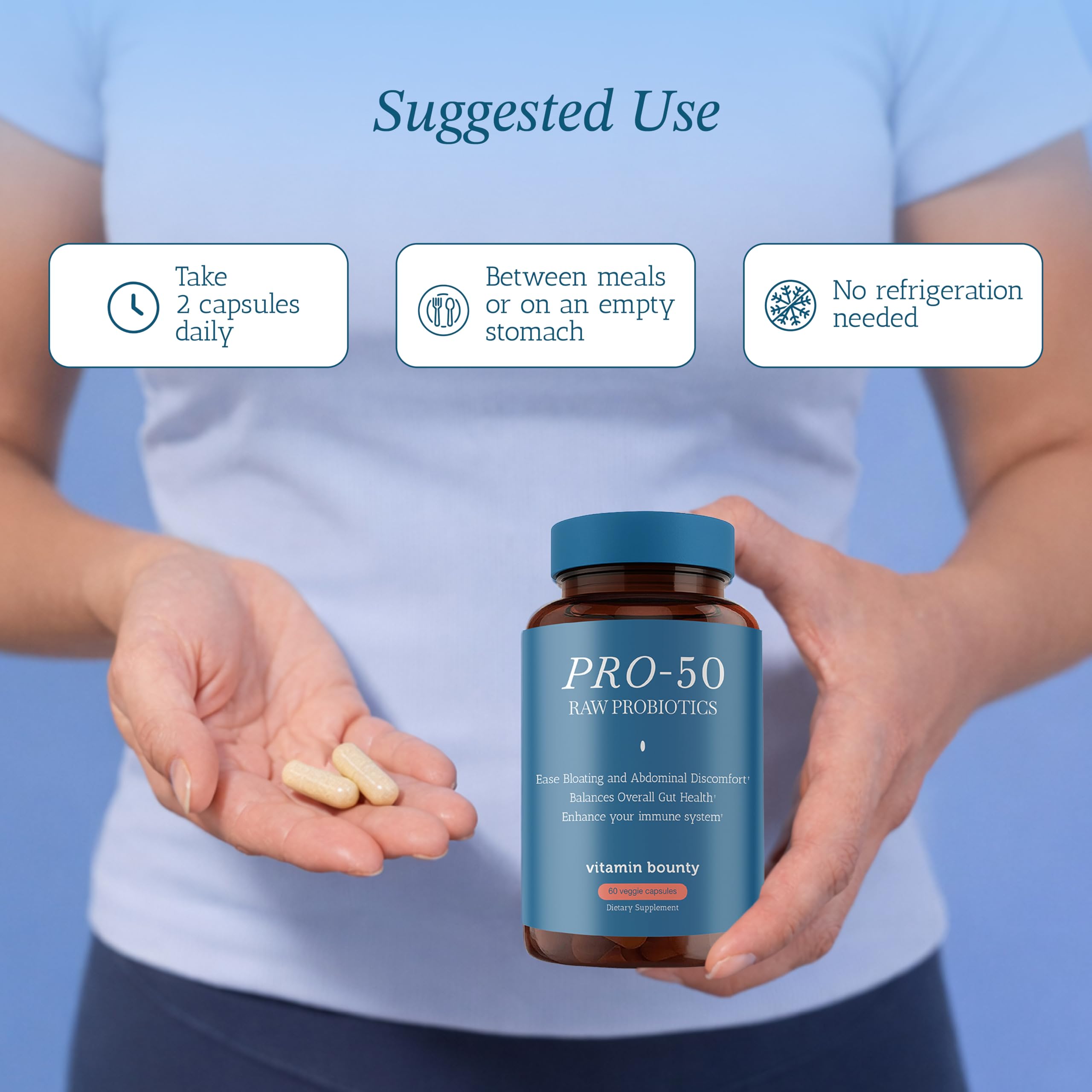 Vitamin Bounty Pro-50 Probiotics 50 Billion CFU for Women & Men - 13 Multi Strain Probiotic + Prebiotic - Digestive Health Supplements for Gut Health Support - Delayed Release Capsules for Men & Women Vitamin Bounty uk supplements