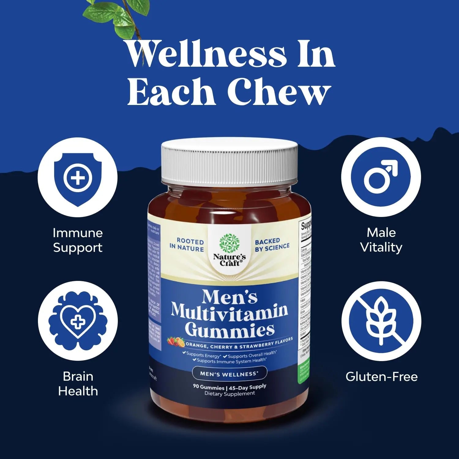 Bundle of Daily Mens Multivitamins Gummies with Zinc and Biotin for Energy and Immunity and Daily Multivitamin for Women Gummies - Gummy Vitamins for Health and Wellness Natures Craft uk supplements