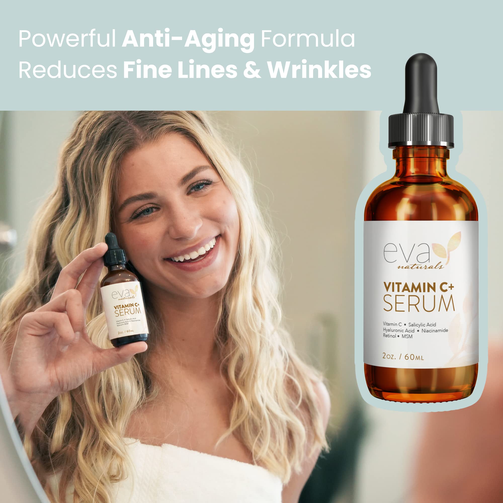 Vitamin C Serum for Face - Vitamin C Facial Serums with Hyaluronic Acid, Retinol Eva Naturals uk supplements