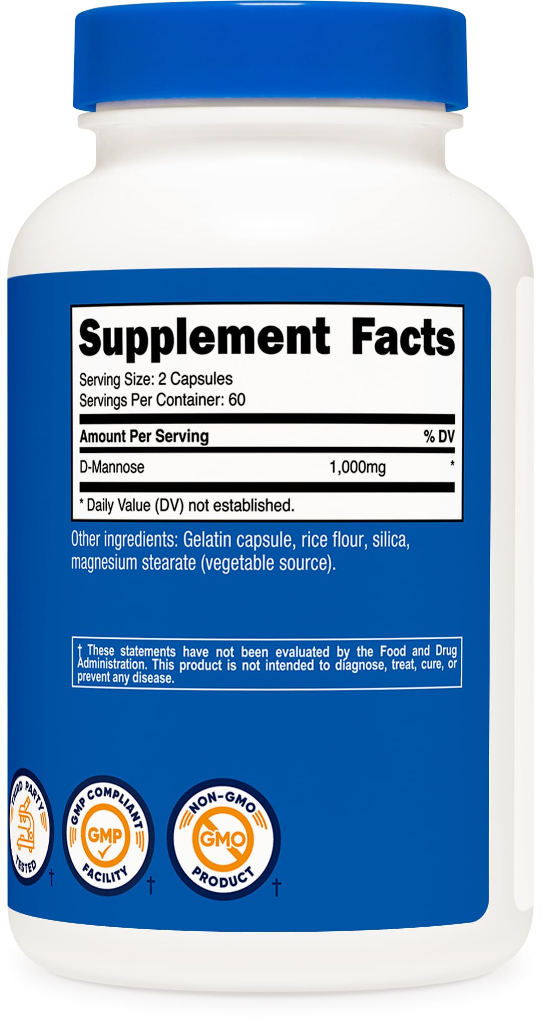 Nutricost D-Mannose 1000mg Per Serving, 120 Capsules - 500mg Per Capsule, Urinary Tract Health, Non-GMO and Gluten Free Nutricost uk supplements