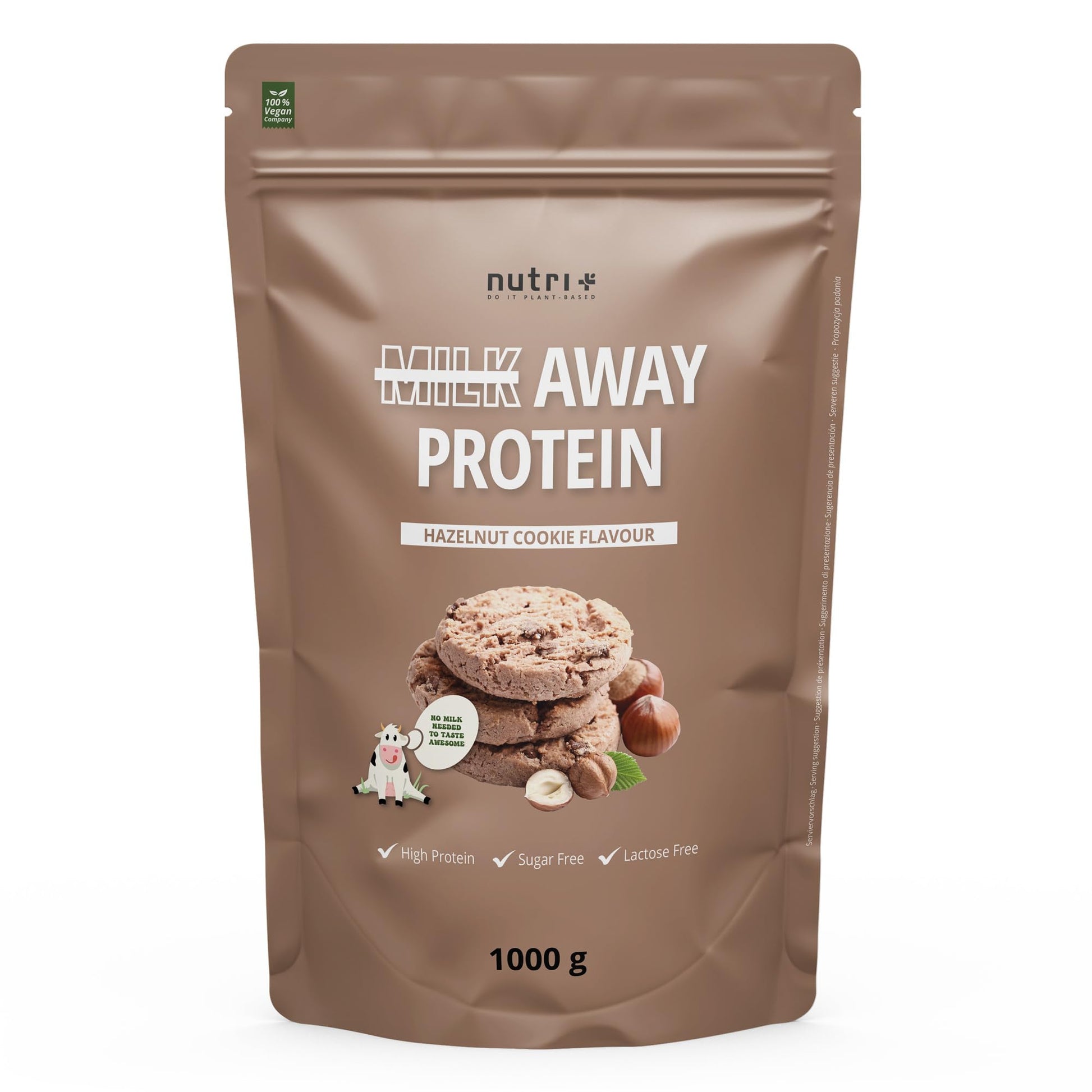 Vegan Protein Powder Hazelnut Cookie - Milk Away Vegan Protein Without Soy 1kg Nutri + uk supplements
