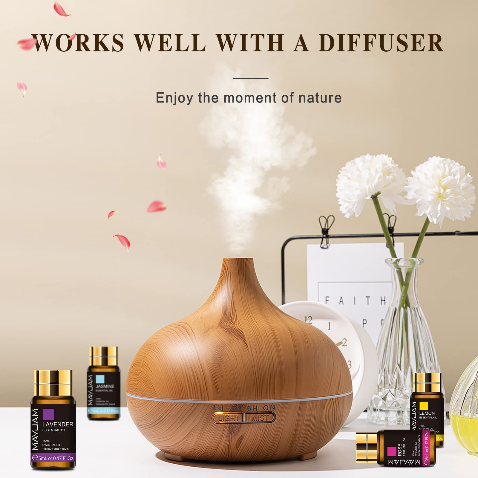 MAYJAM Tea Tree 20 Pcs Pure Essential Oil Gift Set, for Diffuser, Humidifiers, Skin Care, Massage MAYJAM uk supplements