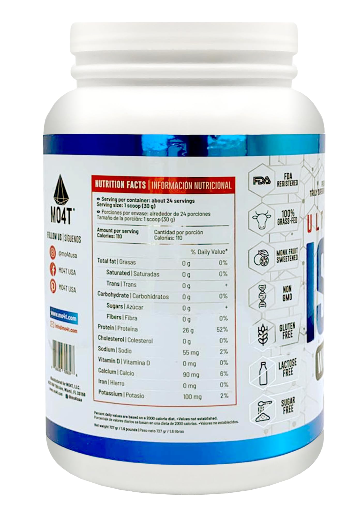 MOMOF4TRANSFORM MO4T Grass Fed Whey Protein Isolate Powder, Naturally Sweetened MOMOF4TRANSFORM uk supplements