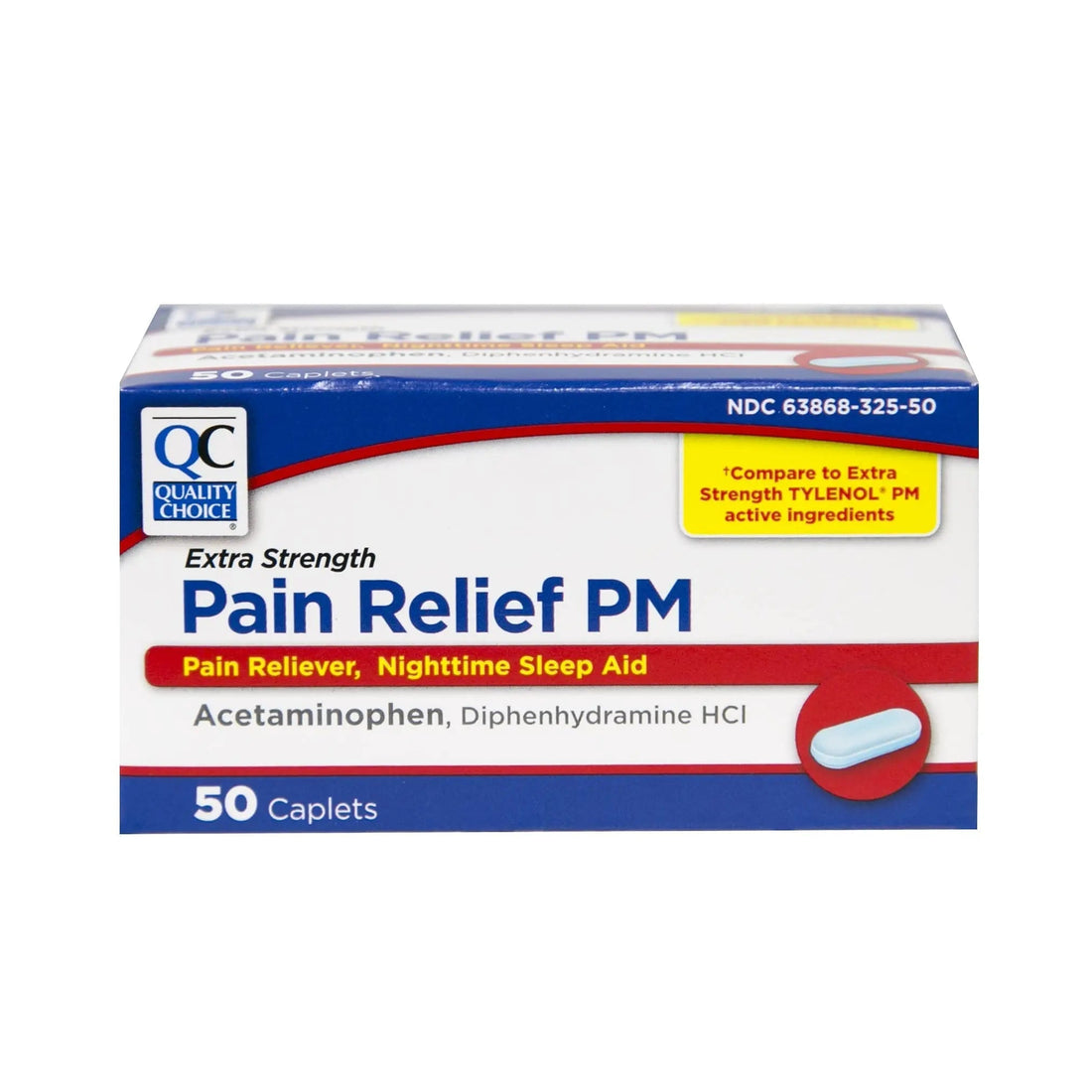 Quality Choice Extra Strength Pain Relief PM, Pain Reliever and Nighttime Sleep Aid, Acetaminophen 500 mg & Diphenhydramine HCI 25 mg (Sleep Aid), 50 Count Package of Caplets Quality Choice uk supplements
