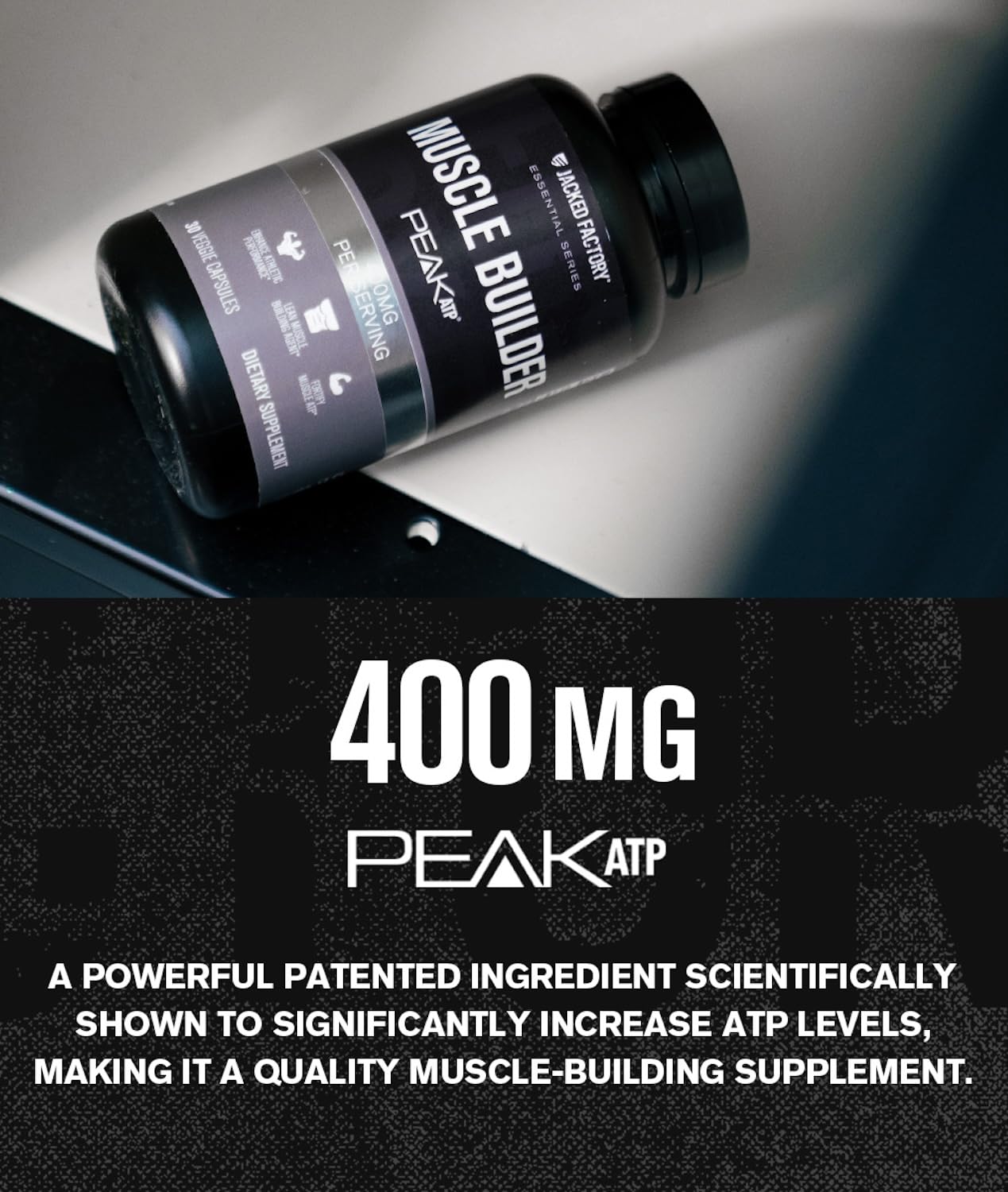 Jacked Factory Essentials Muscle Builder - ATP Muscle Builder for Men with Peak ATP to Support Muscle Gain, Enhance Athletic Performance, & Increase Strength - 30 Capsules Jacked Factory uk supplements