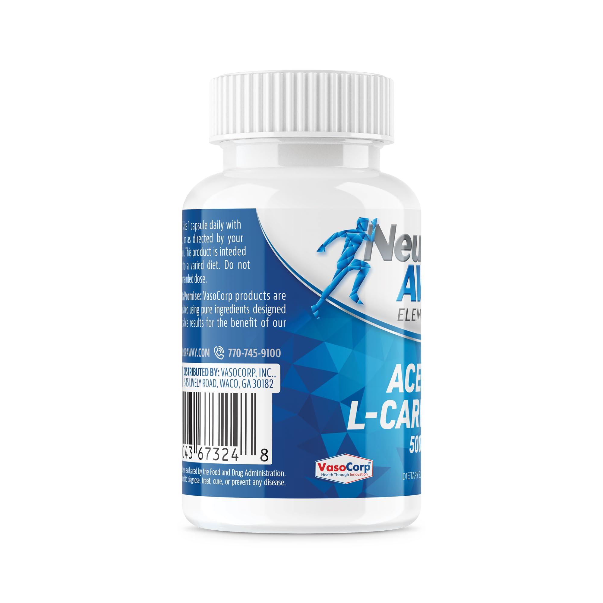 NeuropAWAY Elements Acetyl L-Carnitine 500mg 60ct Acid Resistant Capsules (60 500mg NeuropAWAY uk supplements