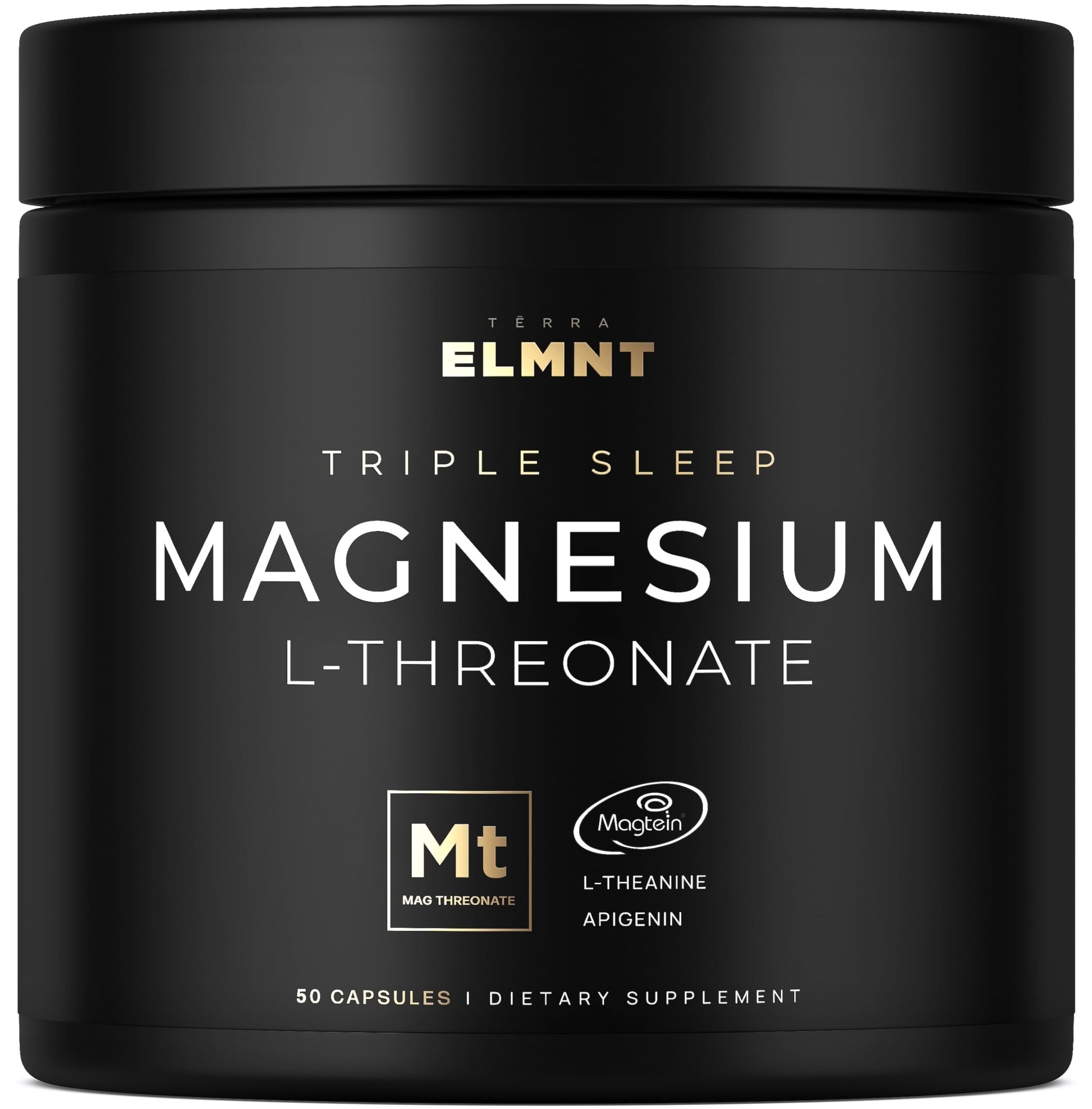 Triple Sleep Magnesium L-Threonate w. Apigenin, Theanine & Magtein Magnesium L Threonate - High Absorption Magnesium Supplement Capsules for Men and Women Magnesium Powder Pills TERRA ELMNT uk supplements