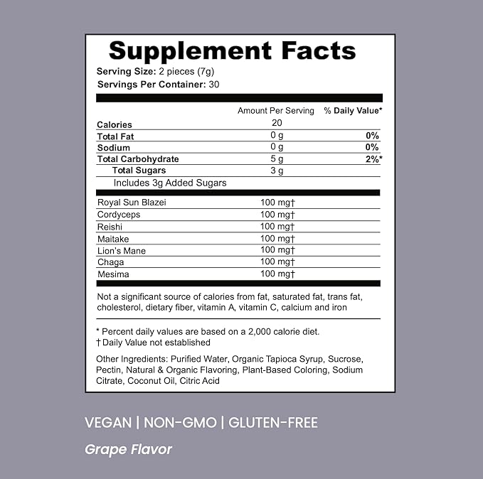SOULBELLY Multi-Mushroom | Ritual Vitamin Gummies for Energy, Focus and Immune Balance | Vegan | Gluten-Free | Non-GMO | 60 Count SOULBELLY uk supplements