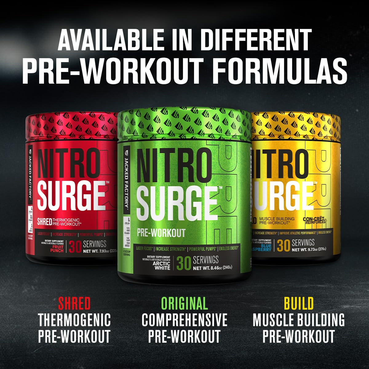 Jacked Factory NITROSURGE Shred Pre Workout Supplement - Energy Booster, Instant Jacked Factory uk supplements
