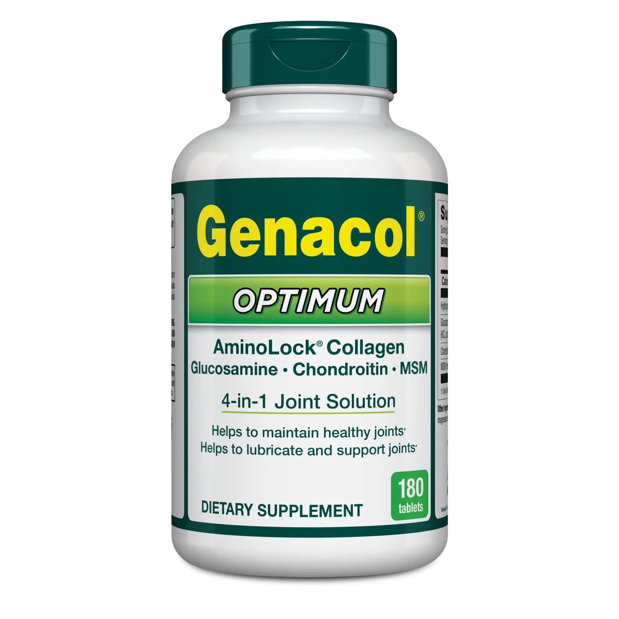 Genacol Optimum – Glucosamine, Chondroitin, MSM & Ultra-Hydrolyzed Collagen, Joint Support Tablets, 180 Count (60-Day Supply) Genacol uk supplements