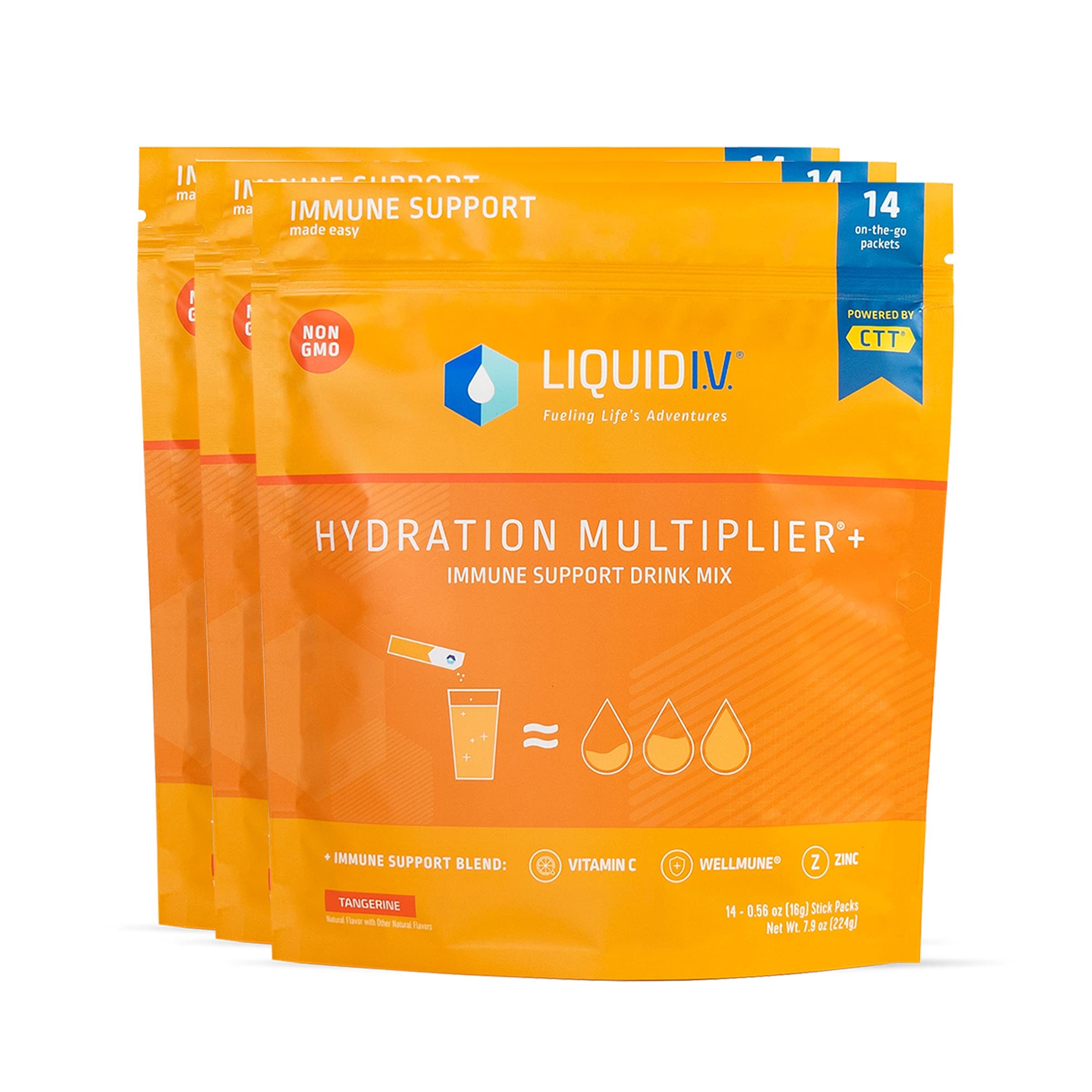 Liquid I.V. Hydration Multiplier + Immune Support - Tangerine - Hydration Powder Liquid I.V. uk supplements