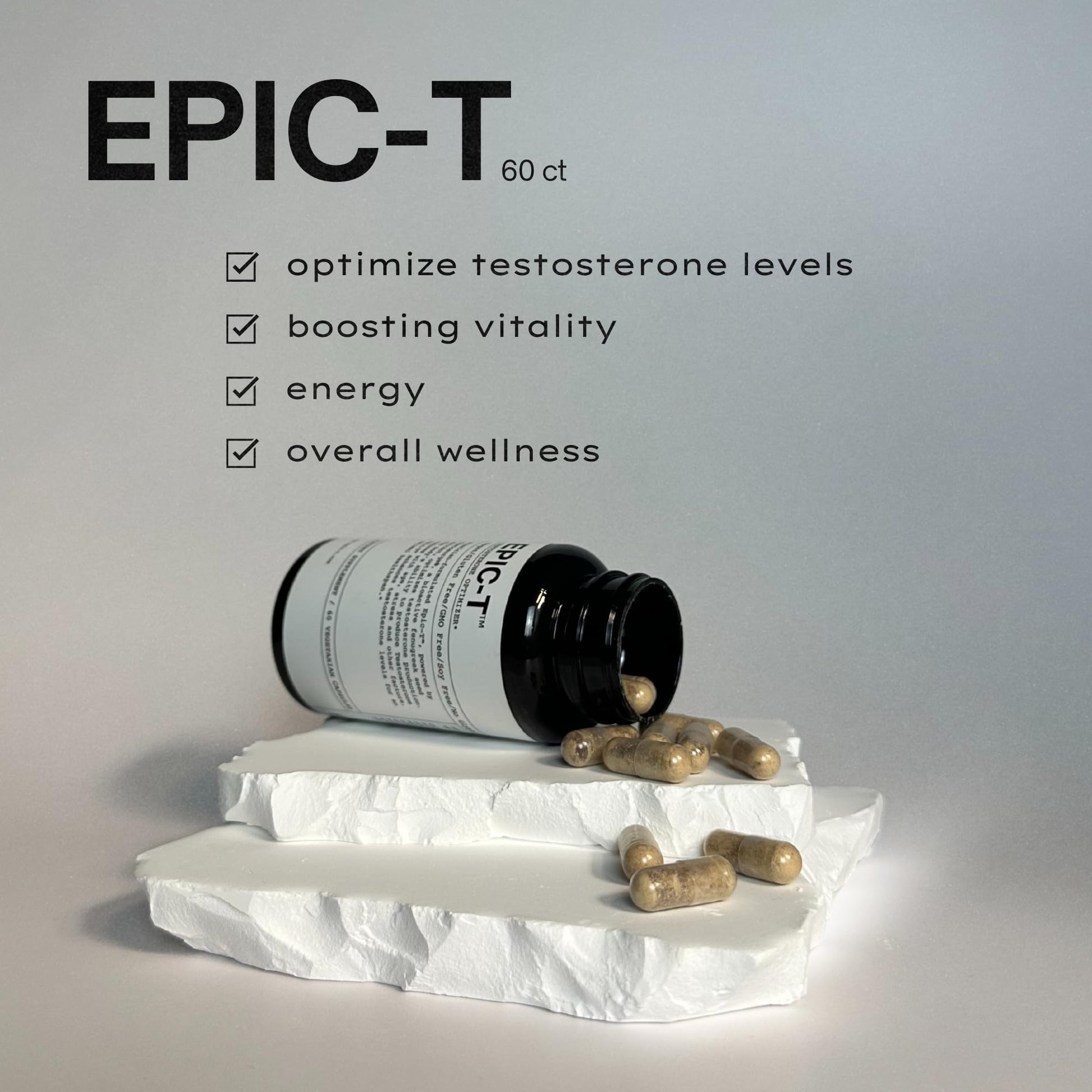 EPIC-T Testosterone Support Supplement for Men | Plant-Based Formula with Testosurge, B-Complex, B12, Zinc & Boron | Vegan, Non-GMO Daily Support EPIC uk supplements