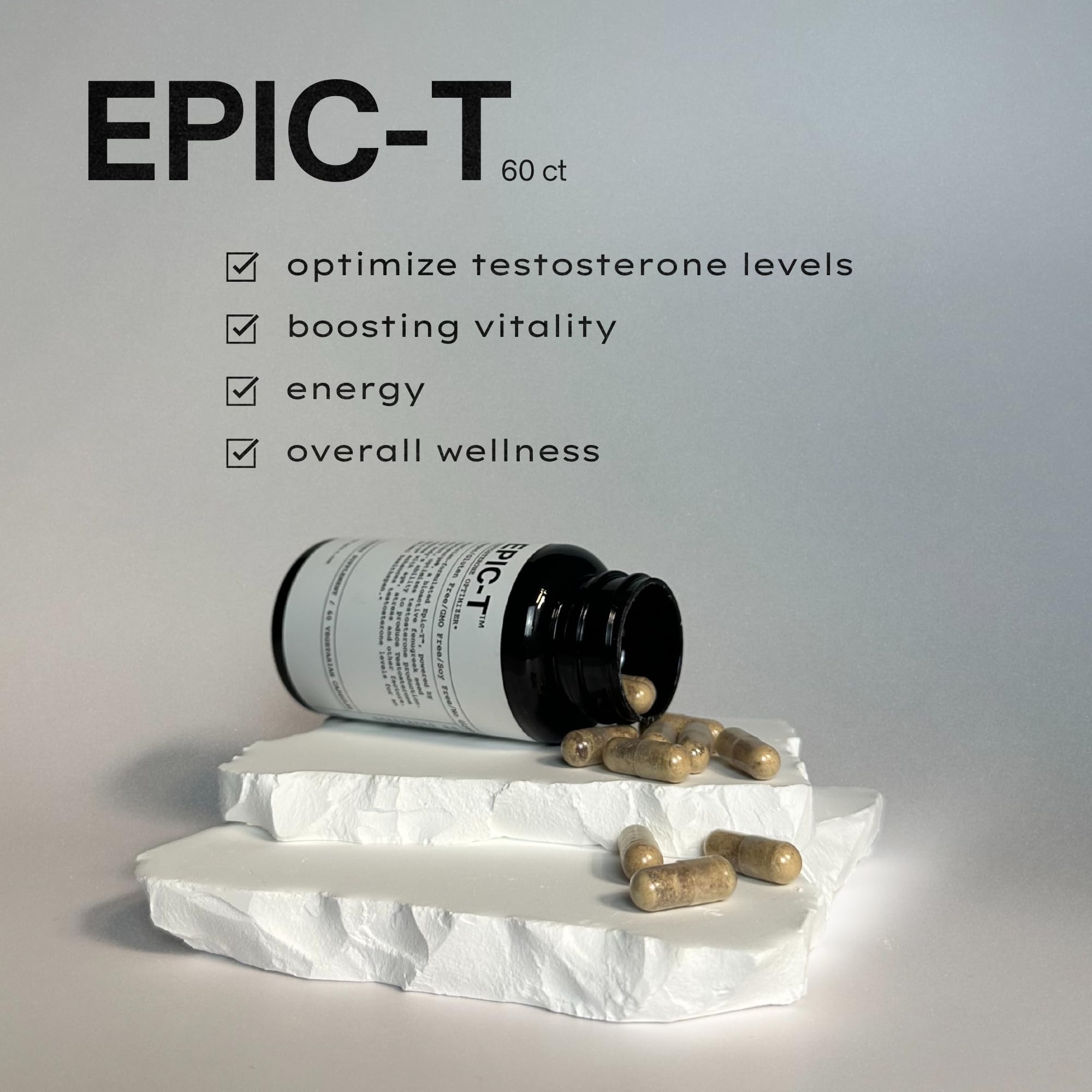 EPIC-T Testosterone Support Supplement for Men | Plant-Based Formula with Testosurge, B-Complex, B12, Zinc & Boron | Vegan, Non-GMO Daily Support EPIC uk supplements