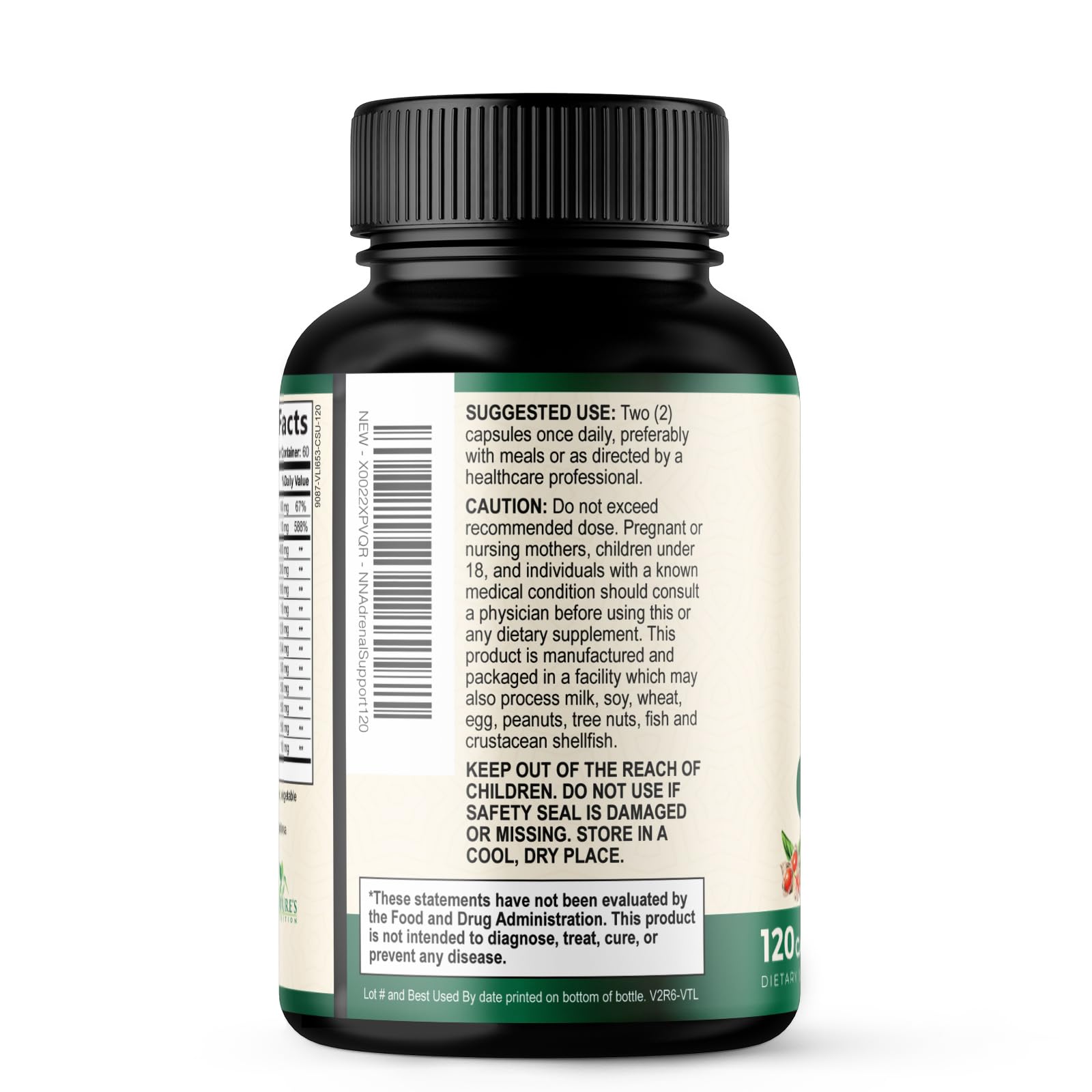 Nature's Nutrition Adrenal Support Supplements Cortex Complex, Best Energy Supplement, Supports Health & Energy Levels, Daily Ashwagandha for Women & Men, Supports Immune System, 120 Capsules Nature's Nutrition uk supplements