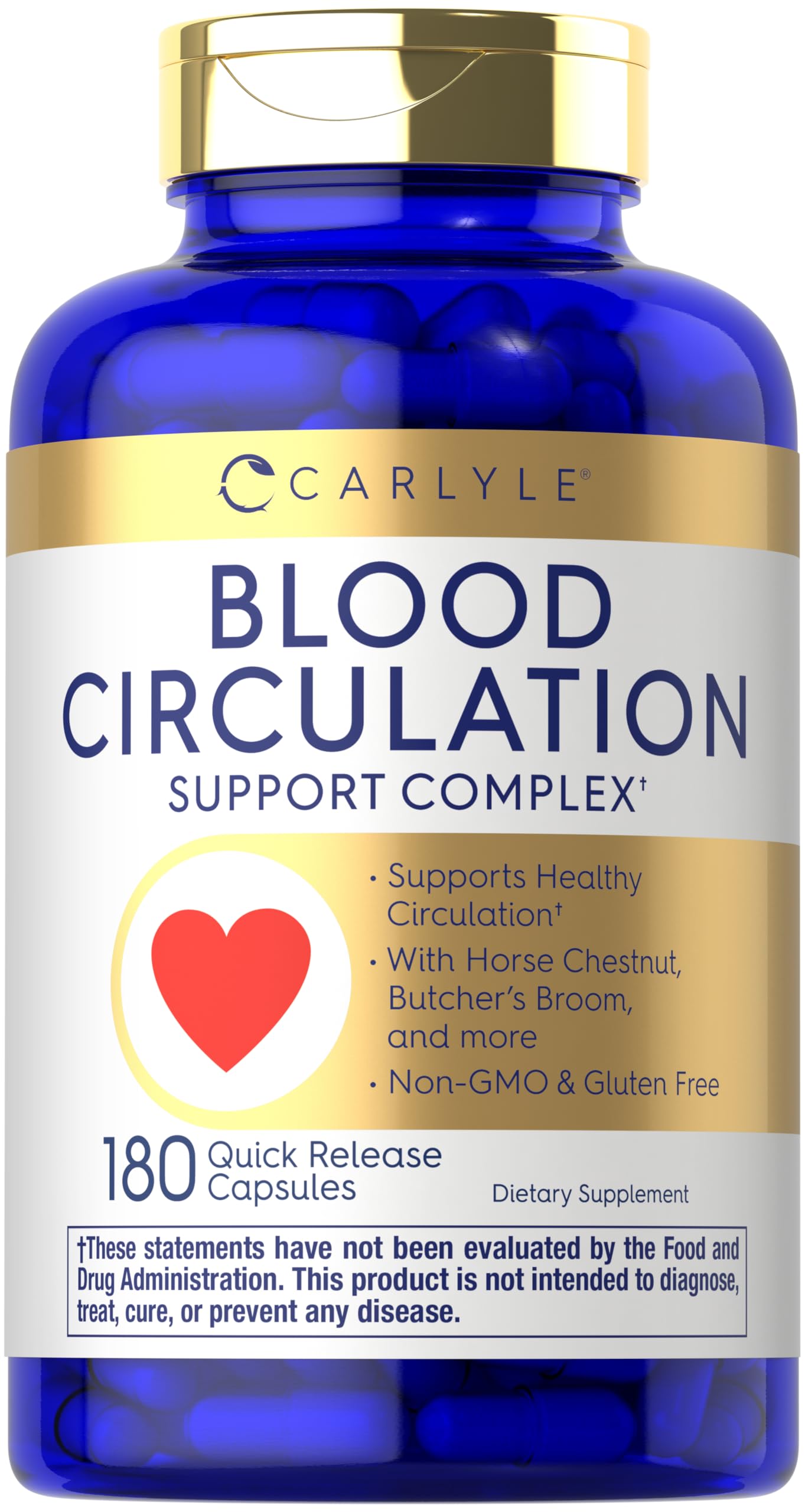 Carlyle Blood Circulation Supplement | 180 Capsules | Supports Healthy Circulation | Non-GMO, Gluten Free Carlyle uk supplements
