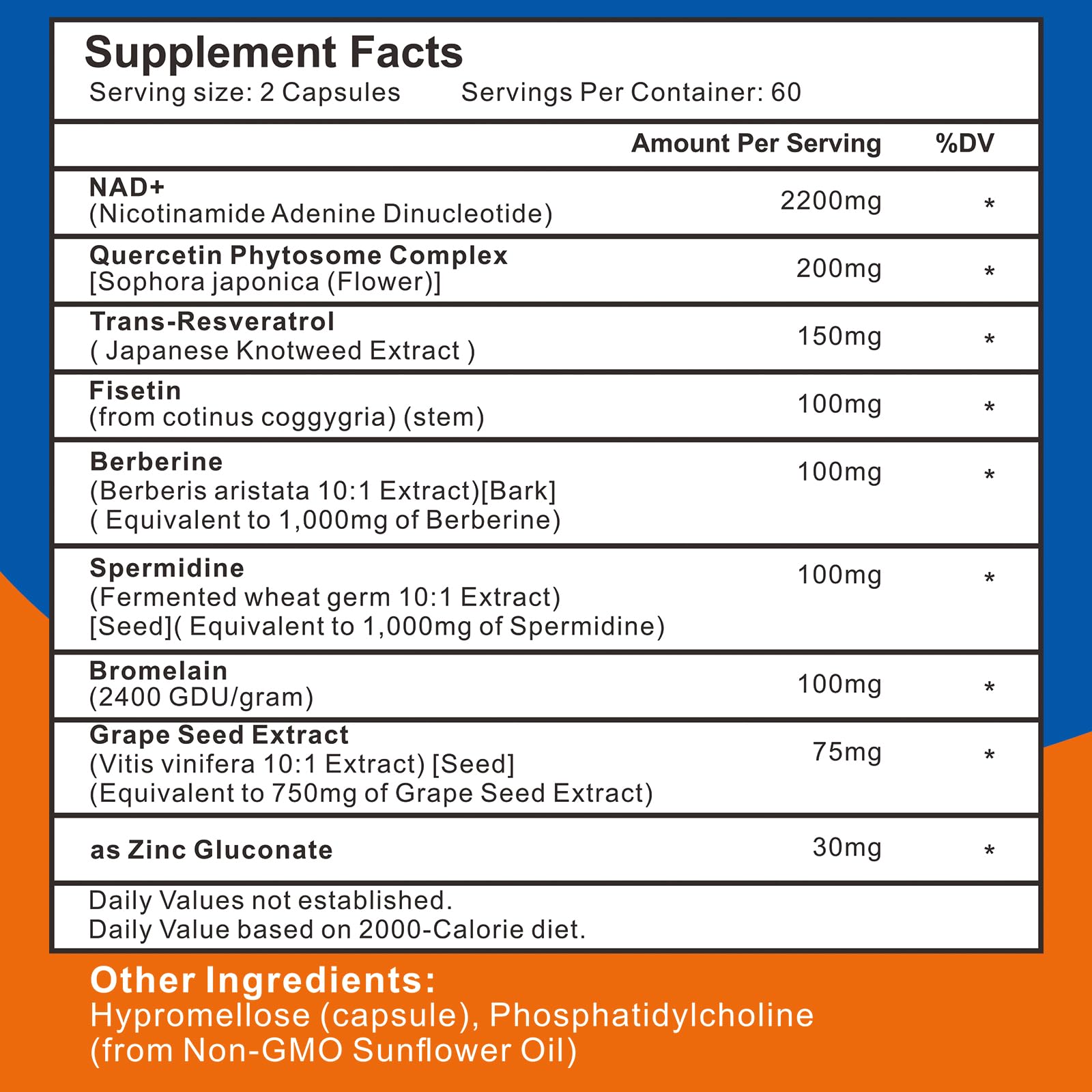 Spliferkou 2200mg Liposomal NAD+ Supplement - Enhances Cell Energy & Aging Defese, 60 Capsules Spliferkou uk supplements