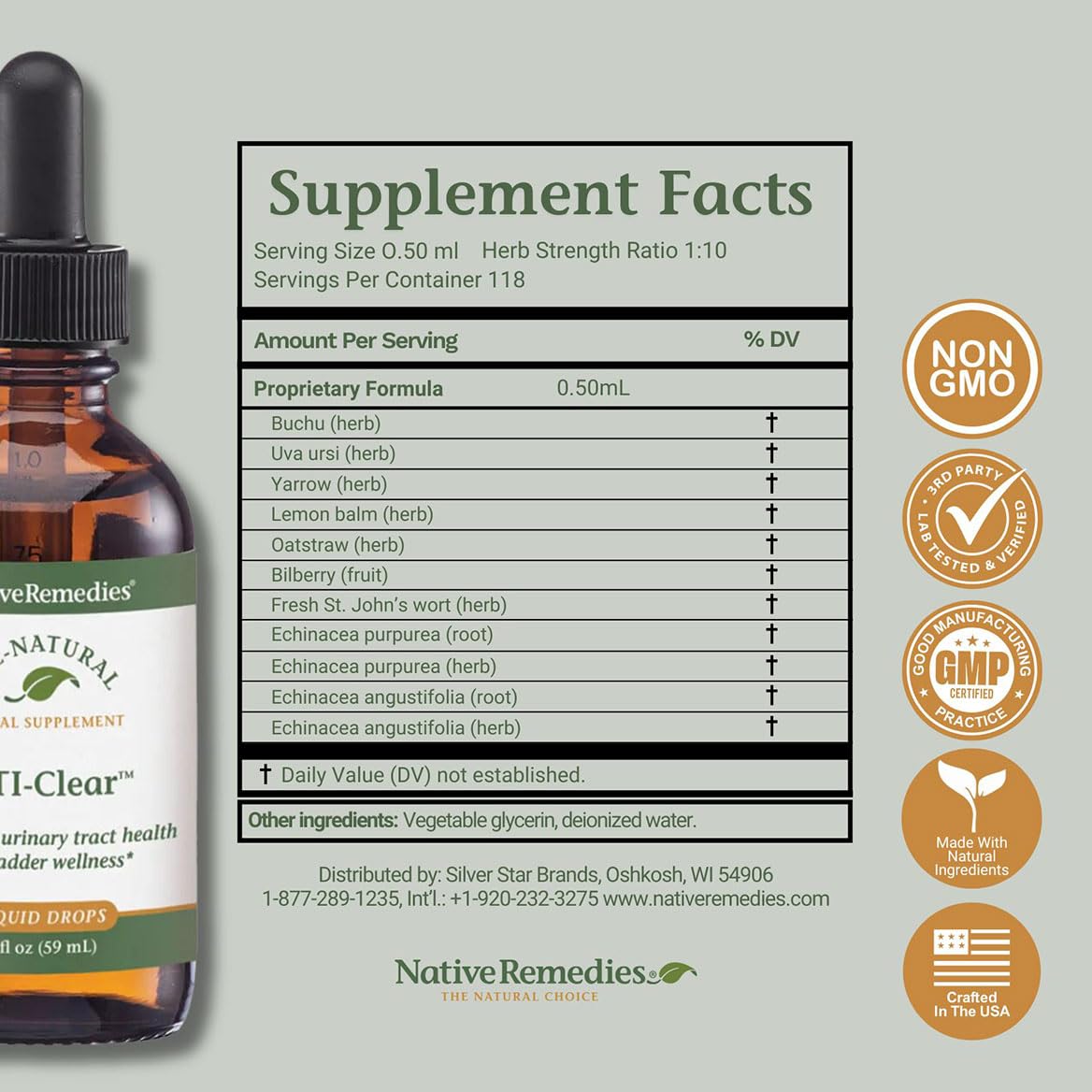 Native Remedies UTI-Clear for Urinary Tract and Bladder Health, 59 ml Native Remedies uk supplements