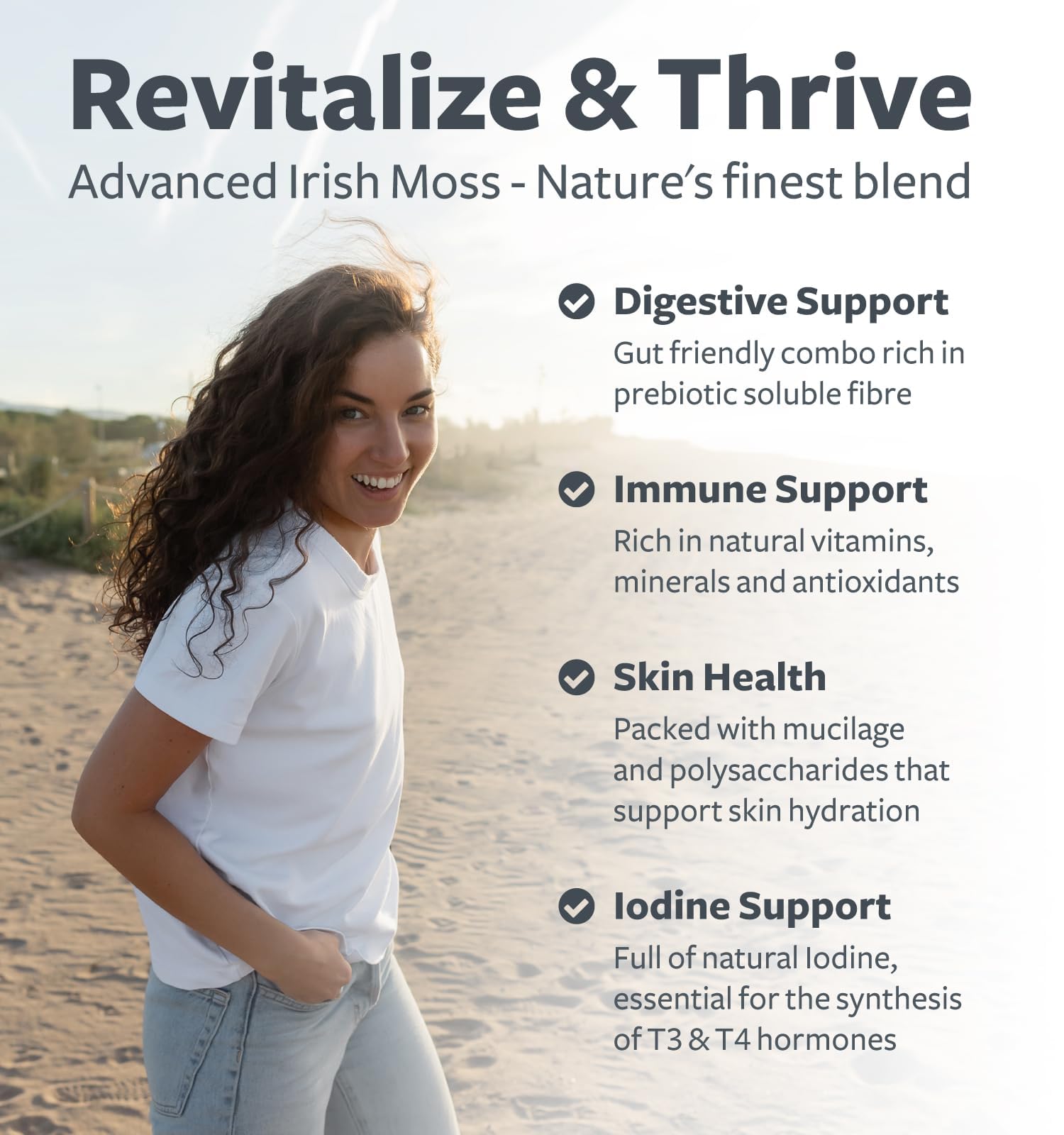 Organic Irish Sea Moss Capsules - Organic Sea Moss Capsules with Bladderwrack Burdock Root and Black Pepper Extract for Enhanced Absorption - Vegan Non-GMO & Made in the USA (1 Month Supply) Healths Harmony uk supplements