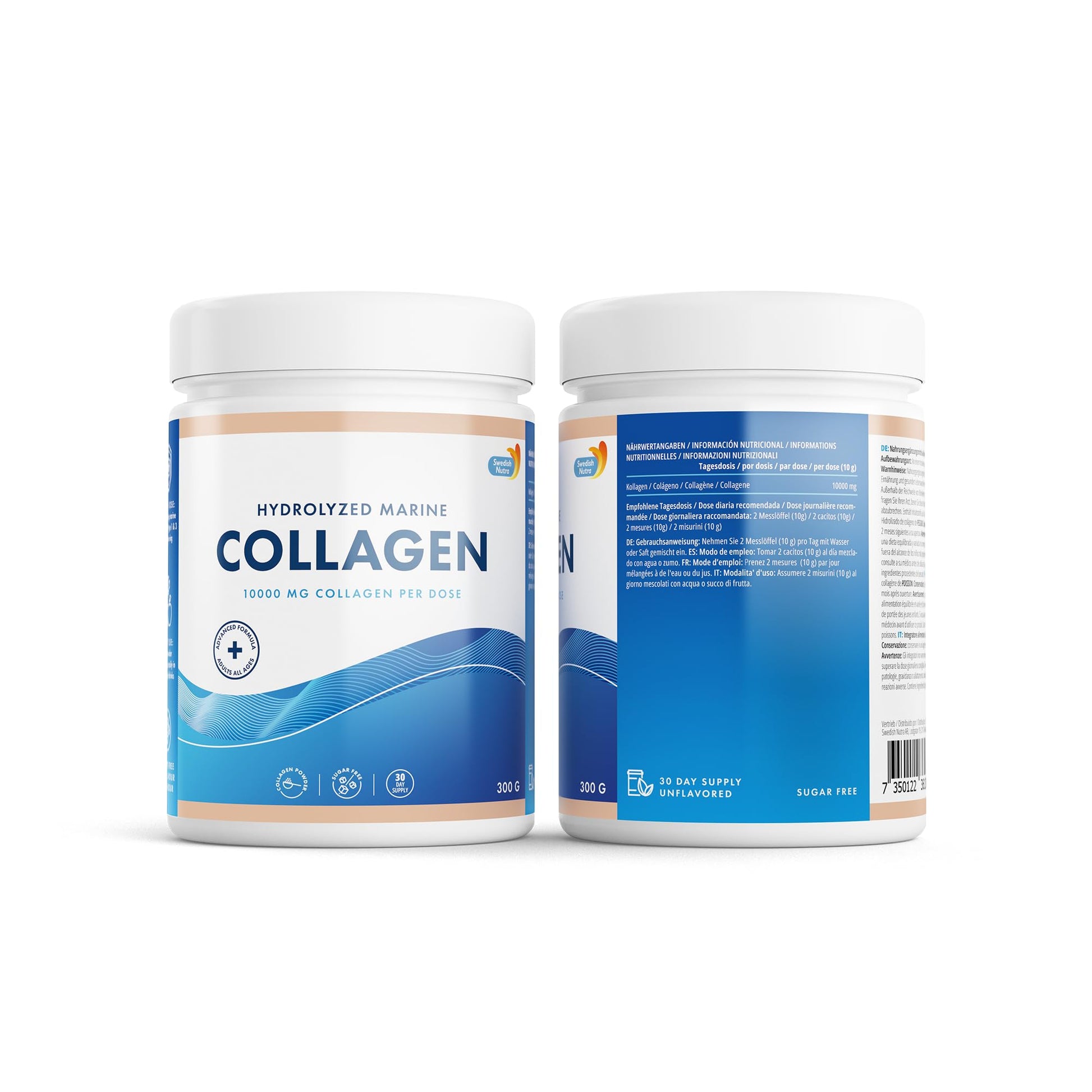 100% Marine Collagen Powder 300g I Pure Hydrolyzed Collagen Powder (Type I & III) Swedish Nutra uk supplements