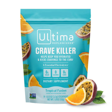 Ultima Replenisher Crave Killer Supplement and Electrolytes Powder – Tropical Fusion, 14 Stickpacks – Hydration Packets that Kick Cravings to The Curb Ultima Replenisher uk supplements
