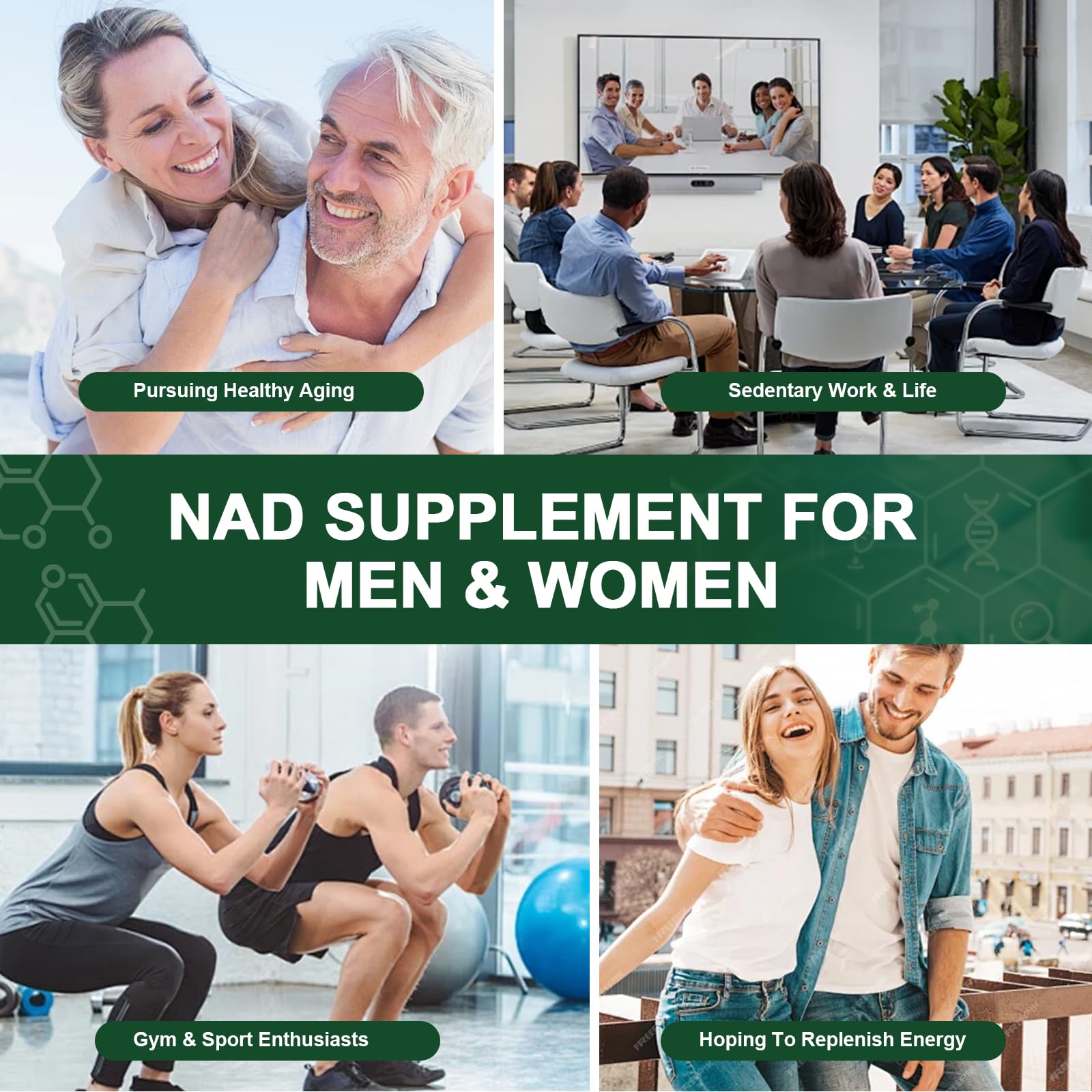Vikaywoo NAD Supplement 1585 Mg -True NAD & Resveratrol, NMN Alternative Liposomal NAD+ for Women & Men, Support Cellular Health, Stamina & Healthy Aging - 120 Capsules Vikaywoo uk supplements
