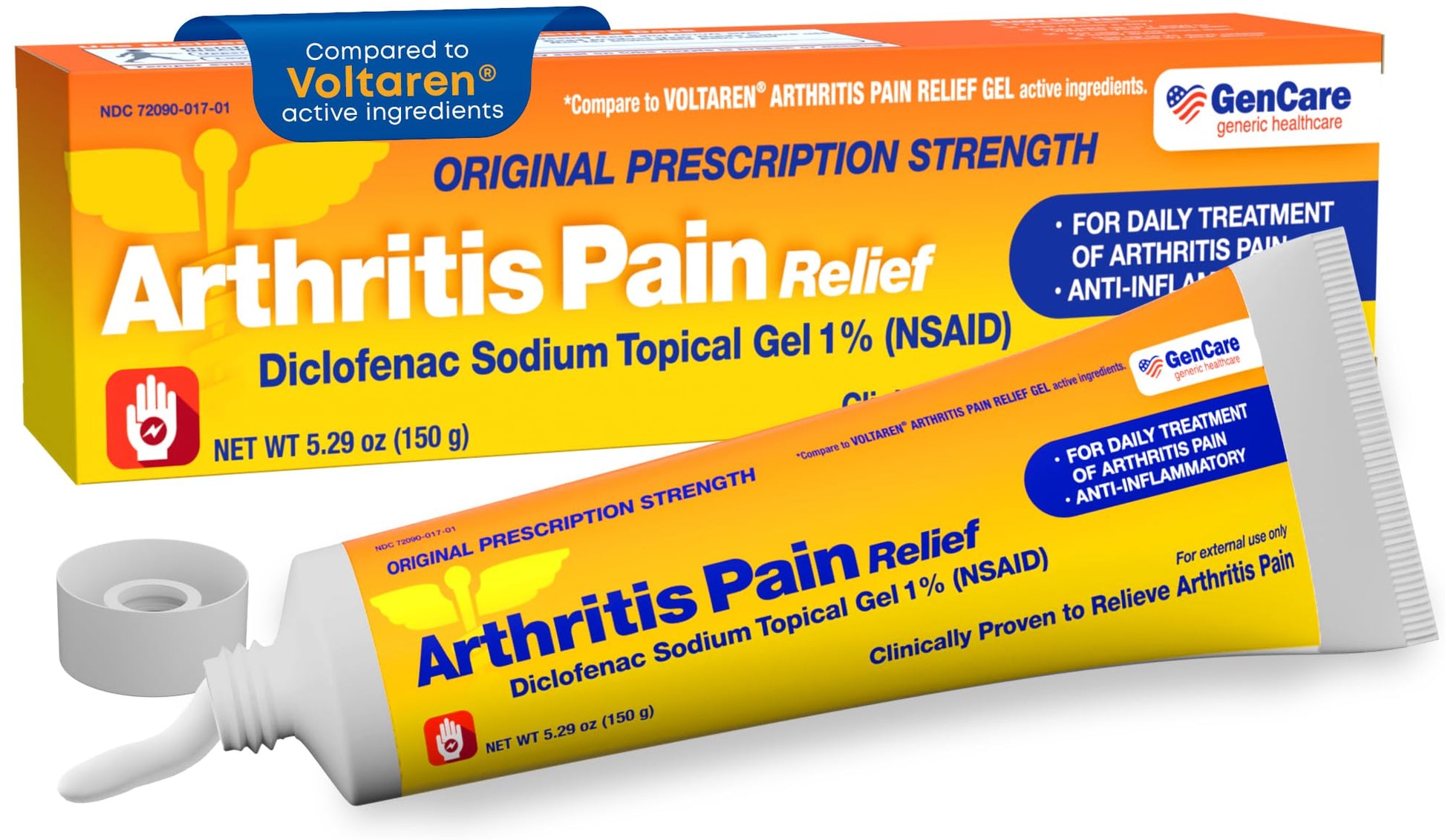 GenCare Arthritis Pain Relief Diclofenac Sodium Topical Gel 1 Percent (NSAID) - Clinically Proven Arthritis Pain Reliever - Compare to The Active Ingredient in Voltaren Gel (5.29 oz) GenCare uk supplements